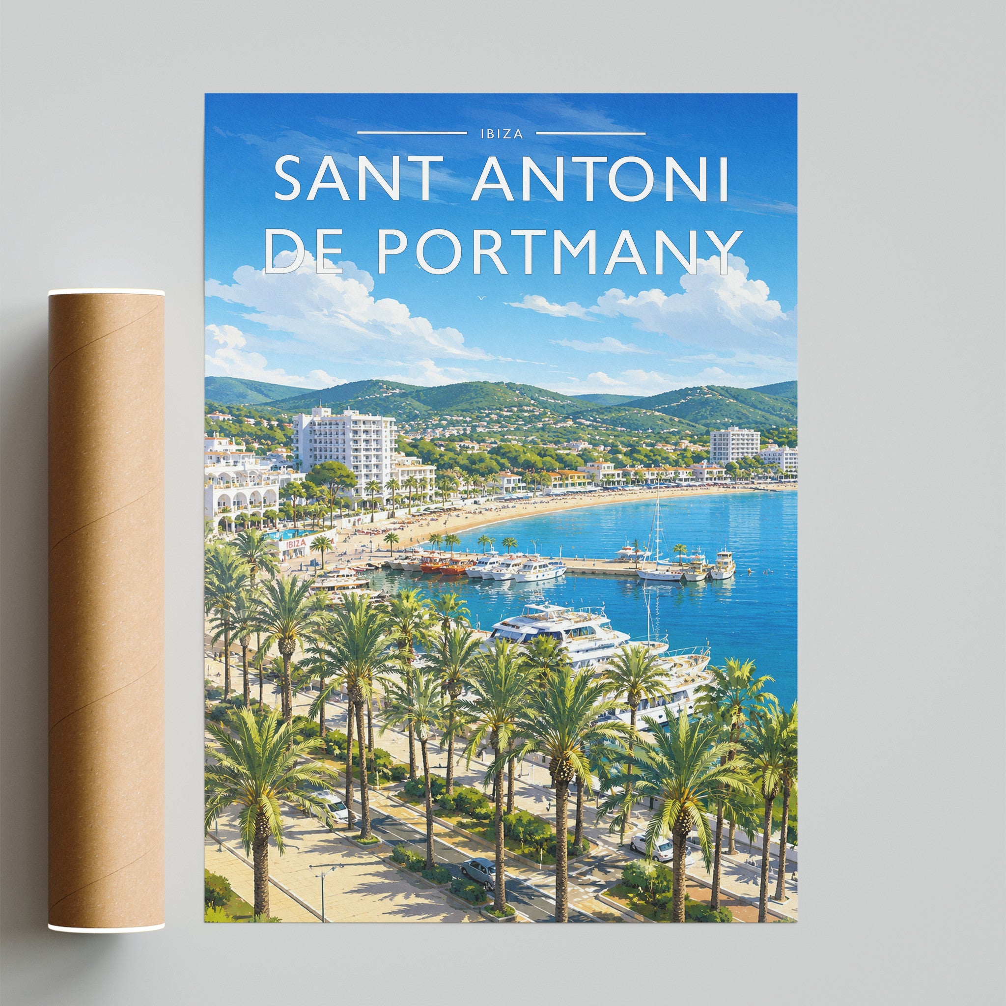 Sant Antoni de Portmany Travel Poster - fine art print with shipping tube