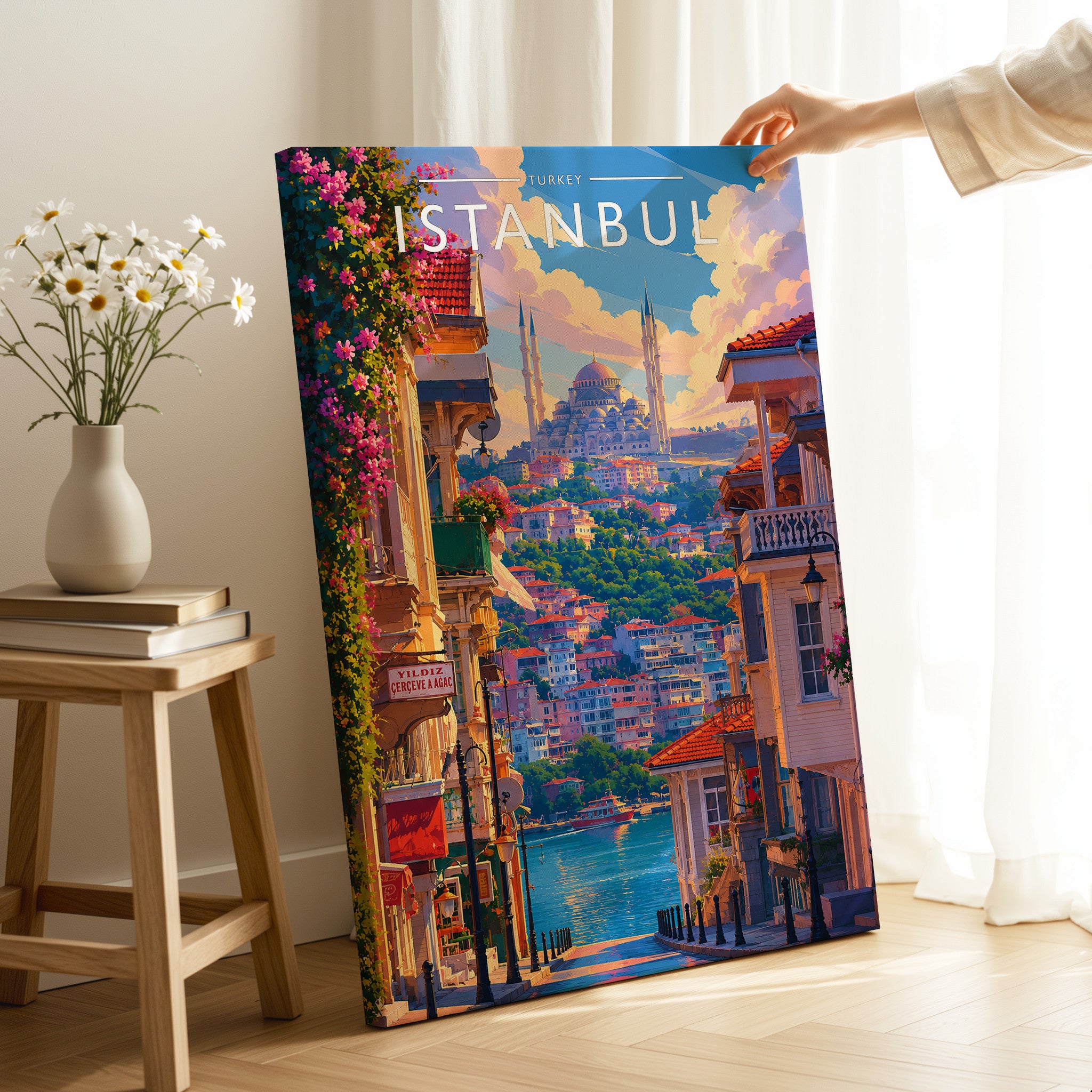 Istanbul Travel Poster as a gallery-wrapped canvas