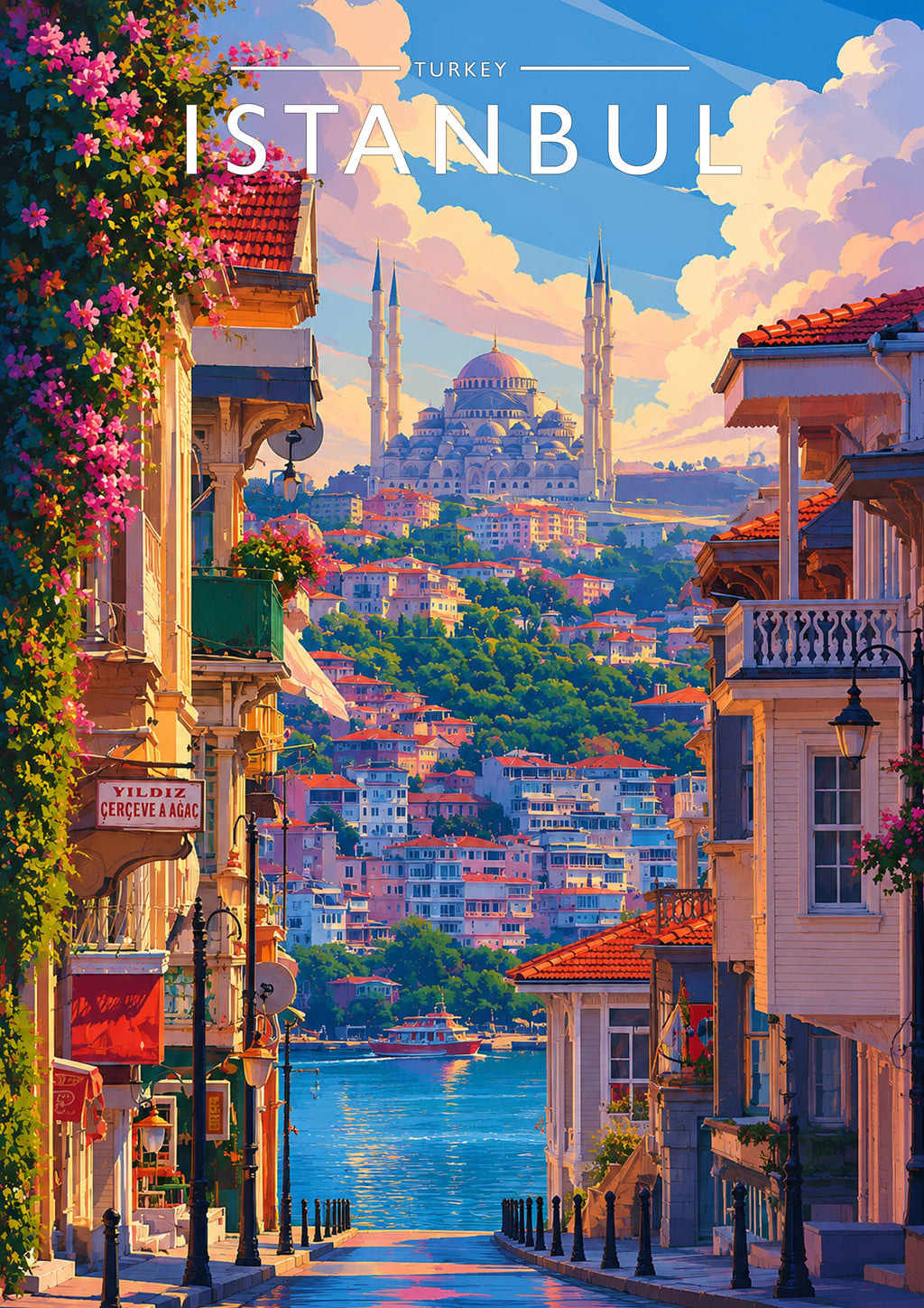 Istanbul Travel Poster - A4 travel poster print