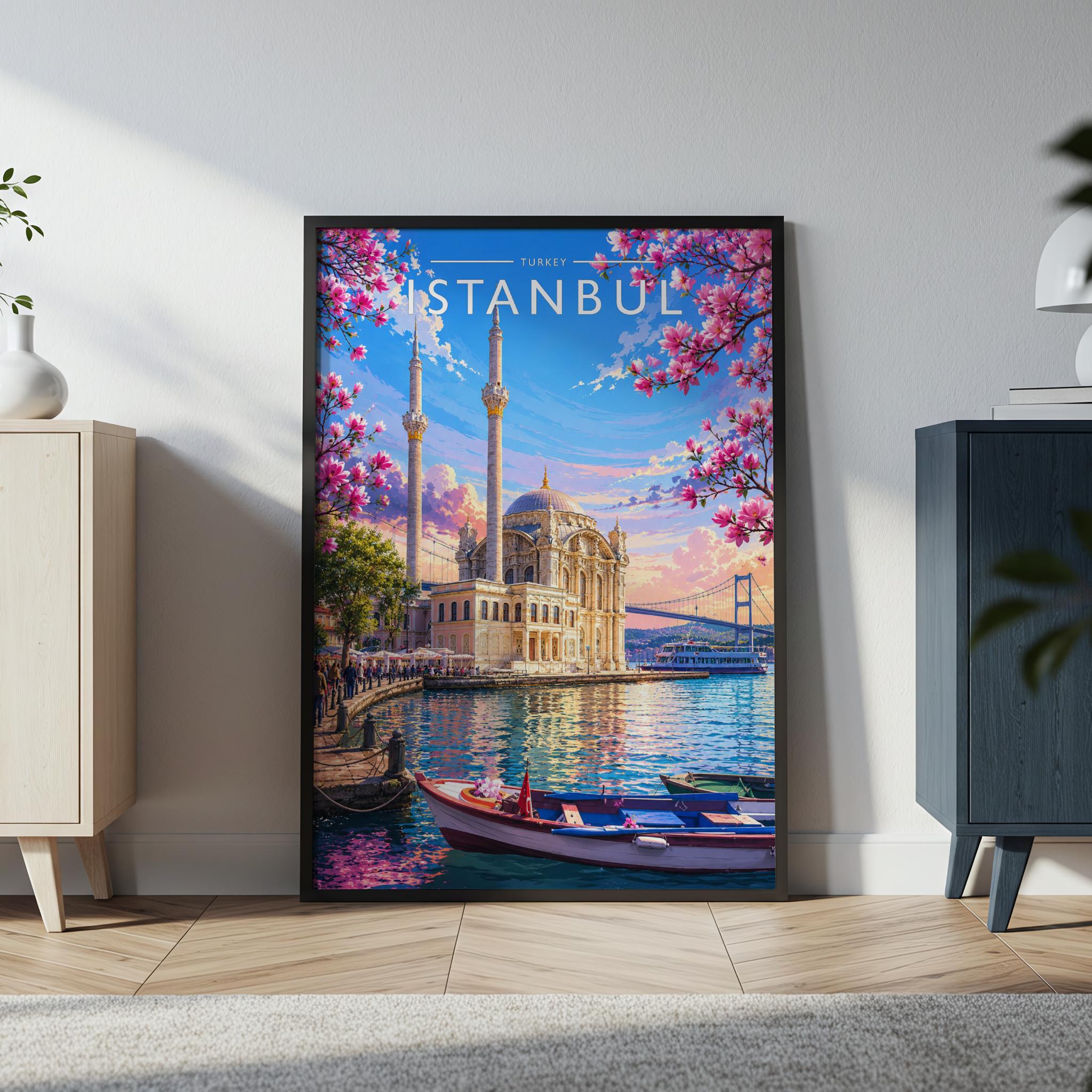 Istanbul #2 Travel Poster in a black frame