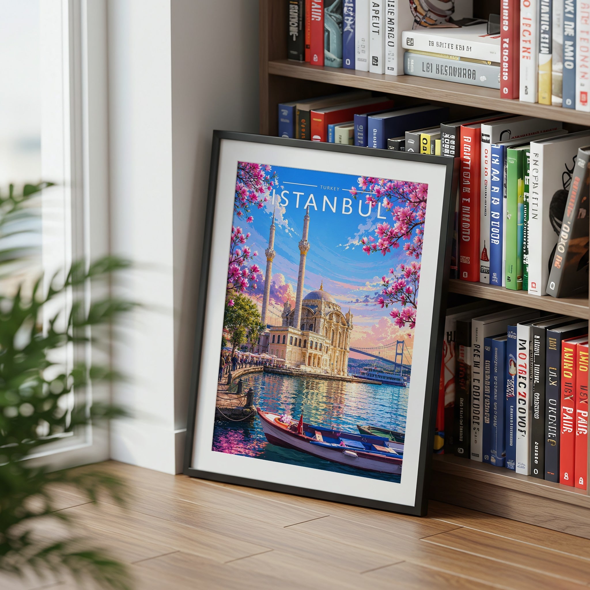 Istanbul #2 Travel Poster mounted in a black frame