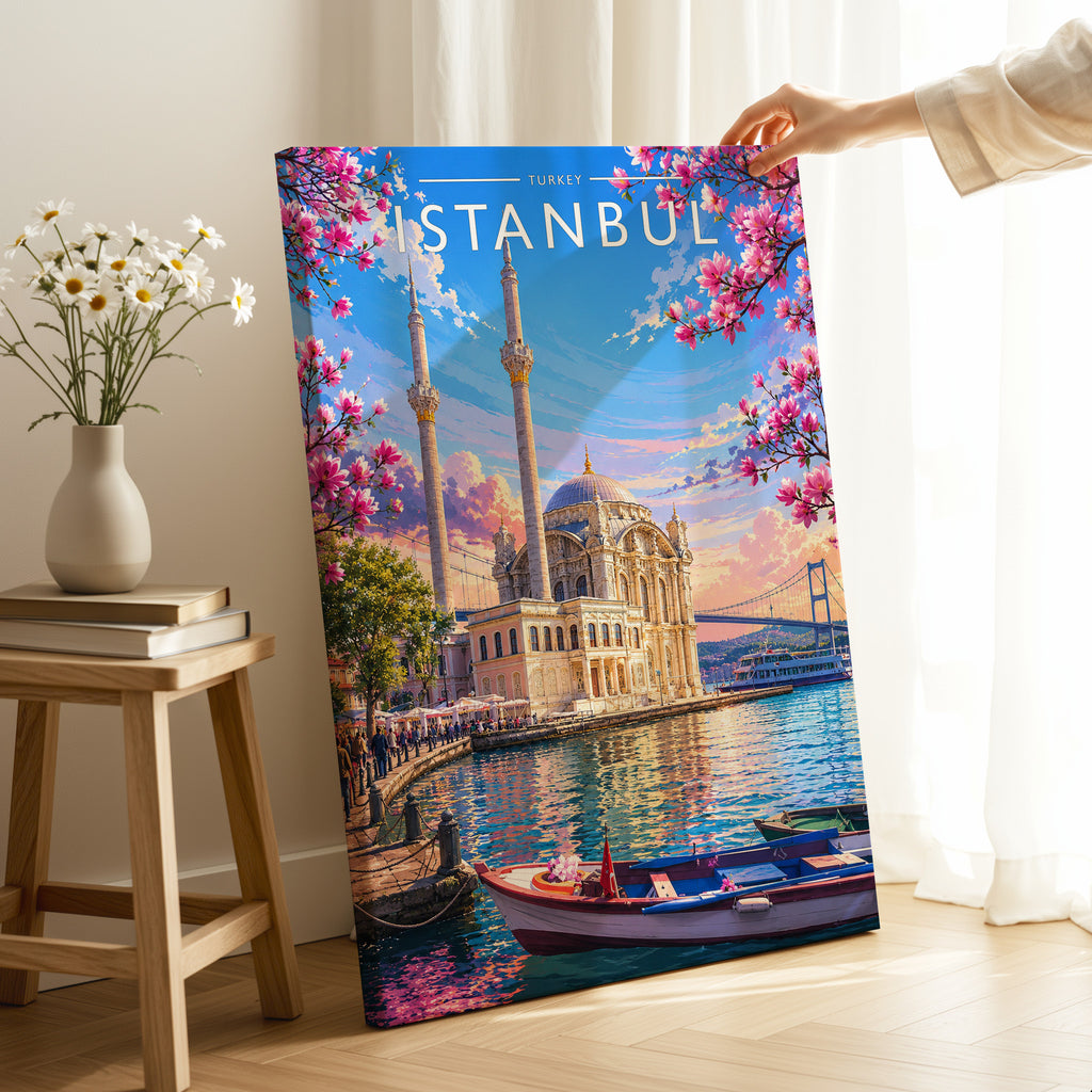 Istanbul #2 Travel Poster as a gallery-wrapped canvas