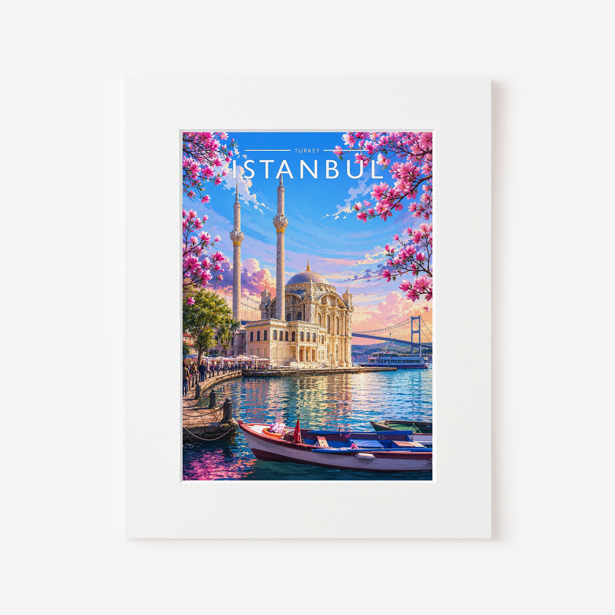 Istanbul #2 Travel Poster in a white mount