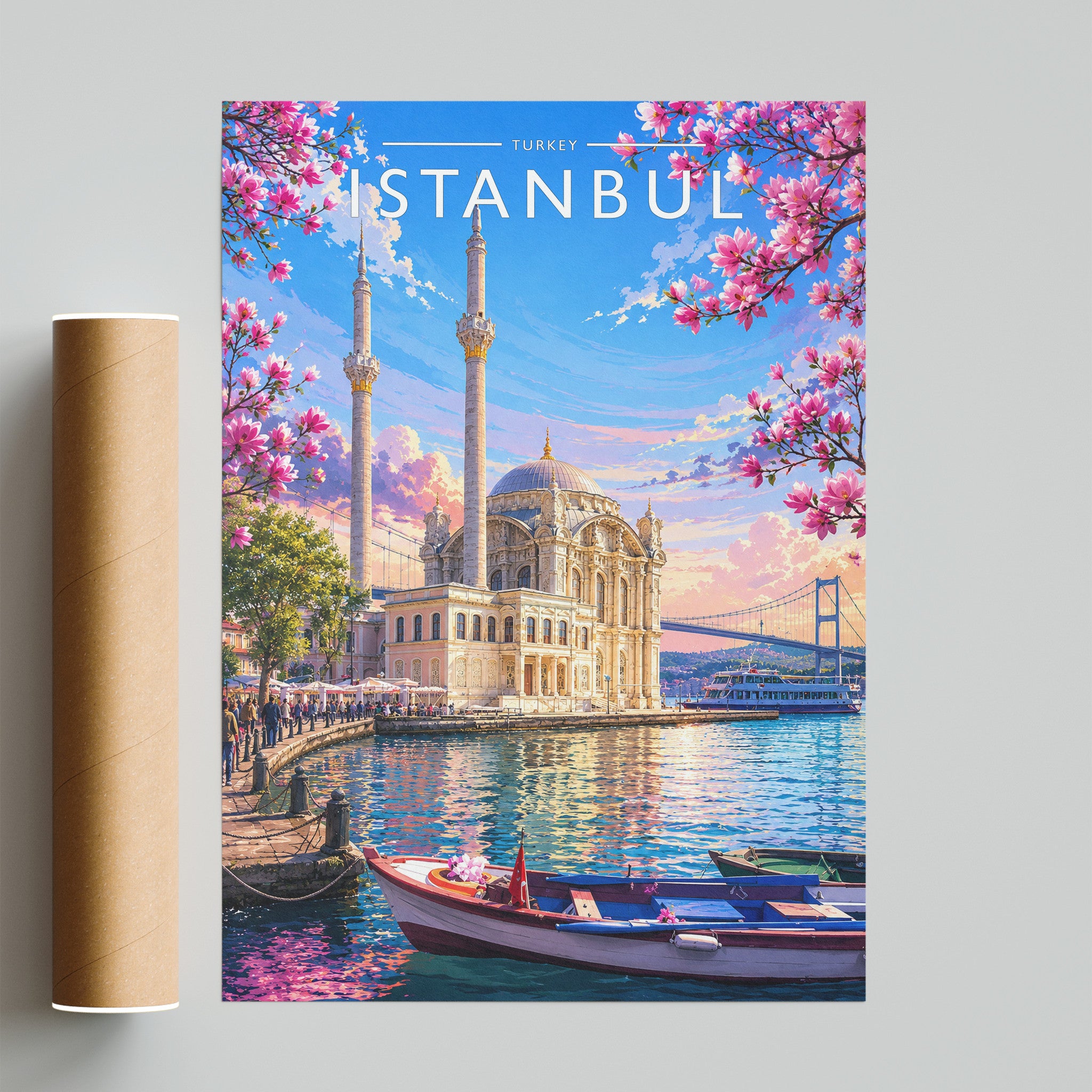 Istanbul #2 Travel Poster - fine art print with shipping tube