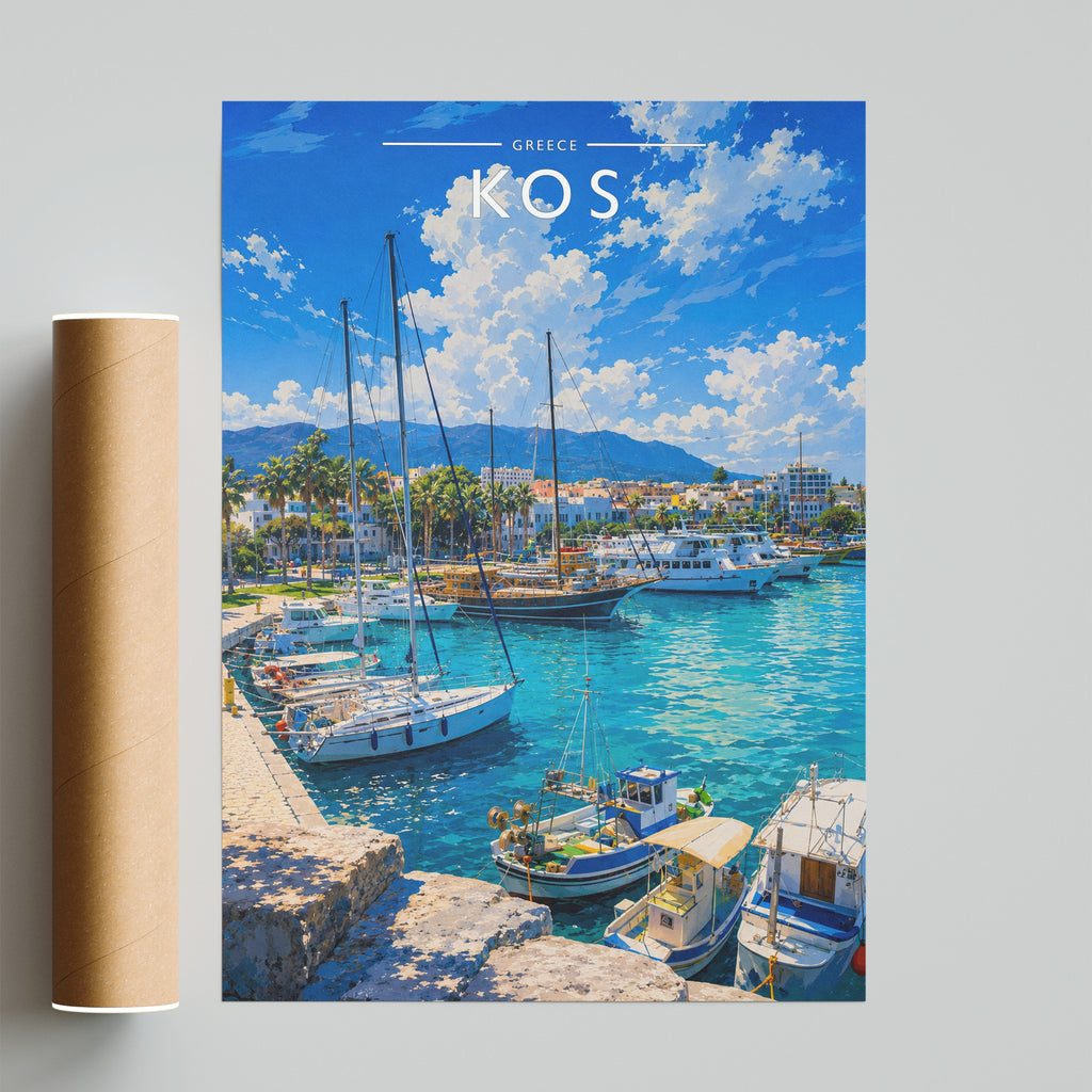 Kos #3 Travel Poster - fine art print with shipping tube