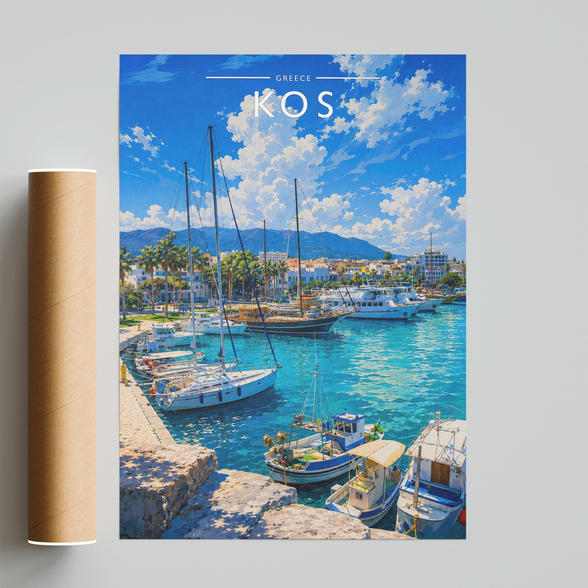 Kos #3 Travel Poster - fine art print with shipping tube