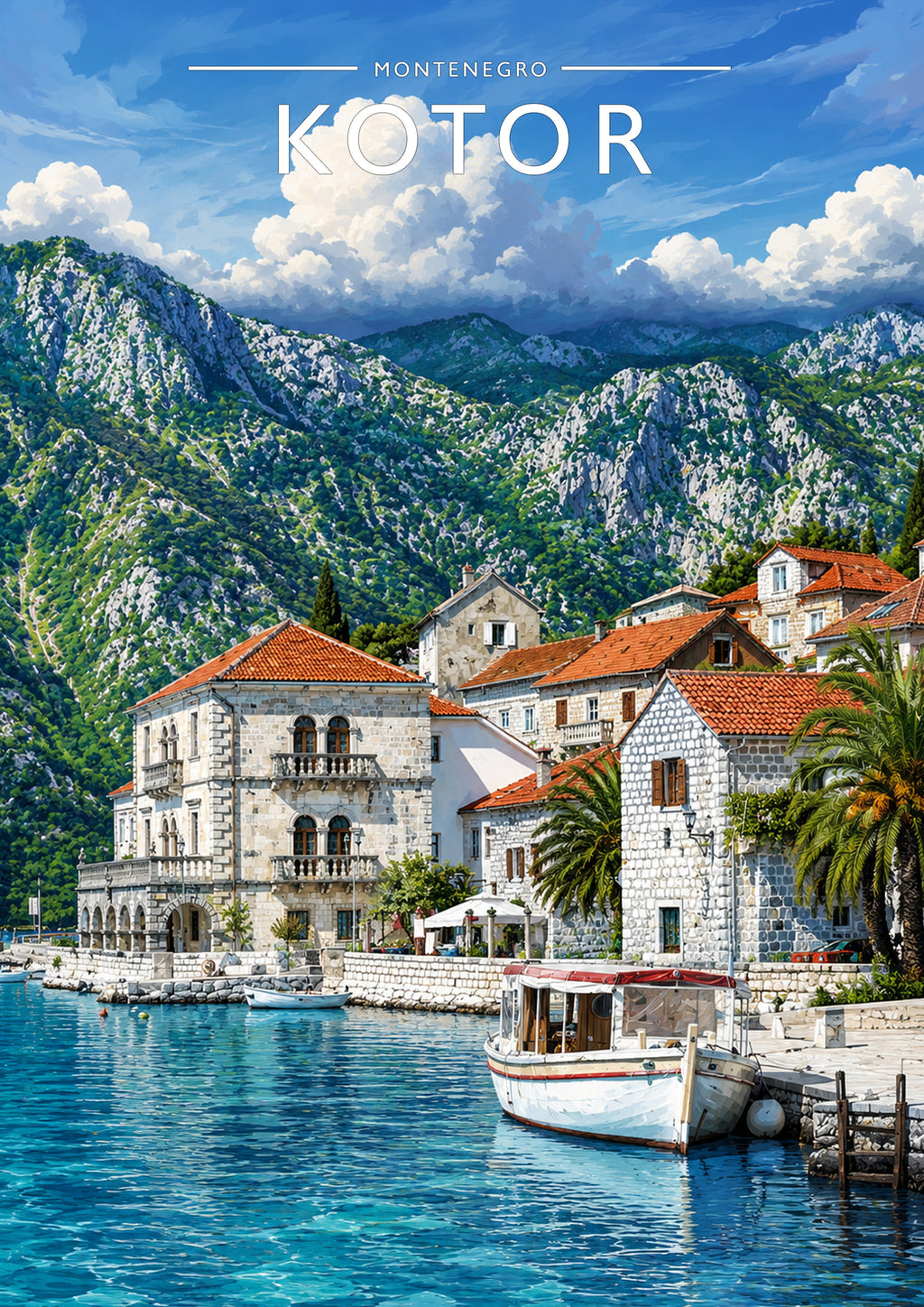 Kotor Travel Poster - A4 travel poster print