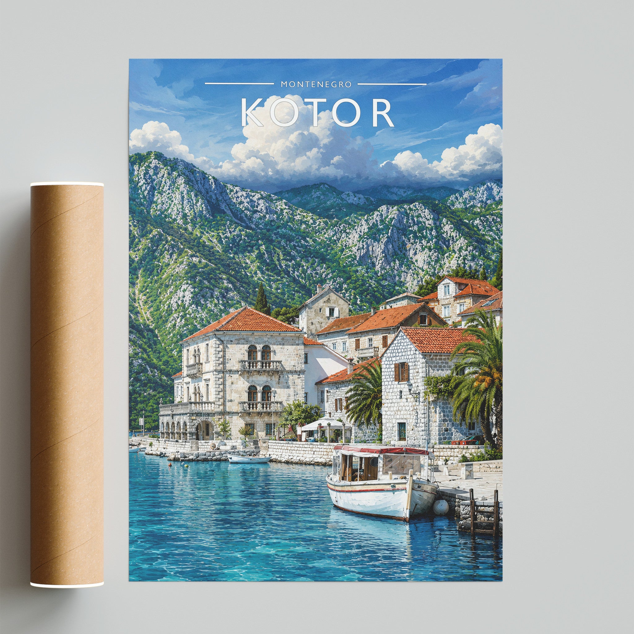 Kotor Travel Poster - fine art print with shipping tube