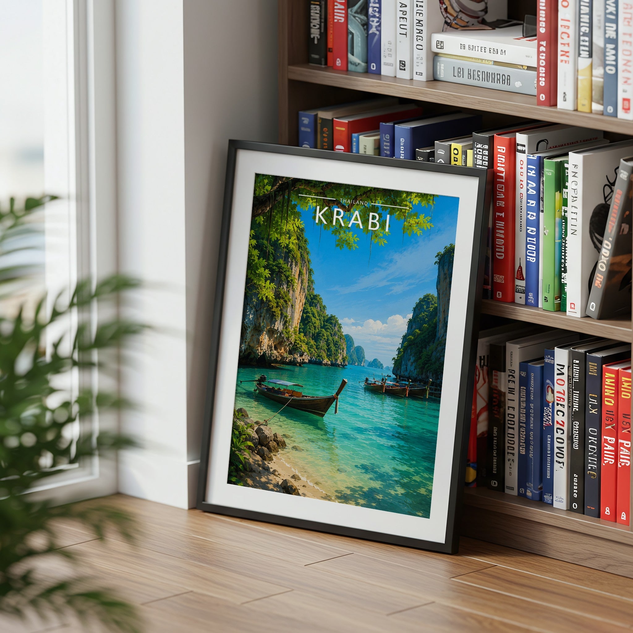 Krabi #2 Travel Poster mounted in a black frame