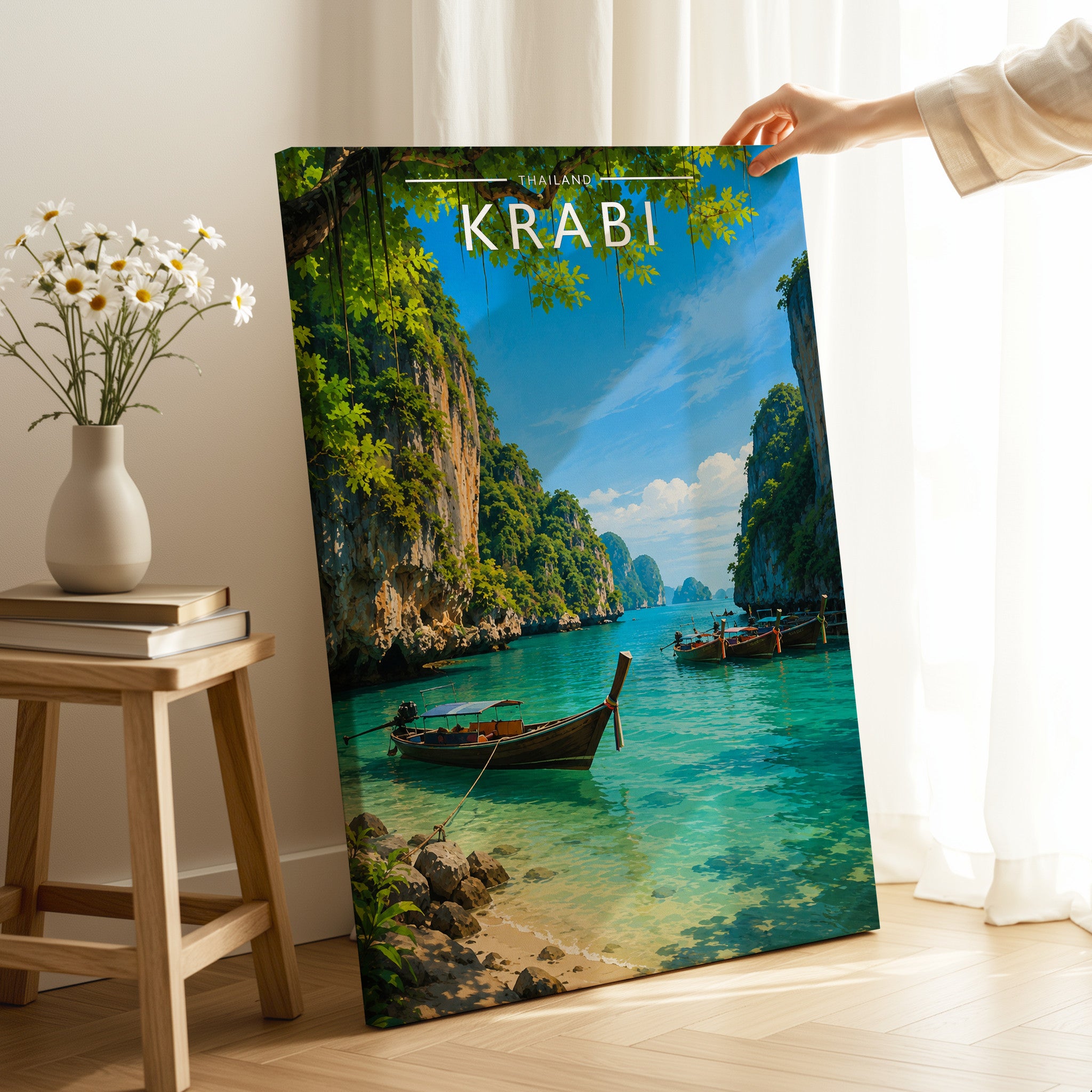 Krabi #2 Travel Poster as a gallery-wrapped canvas