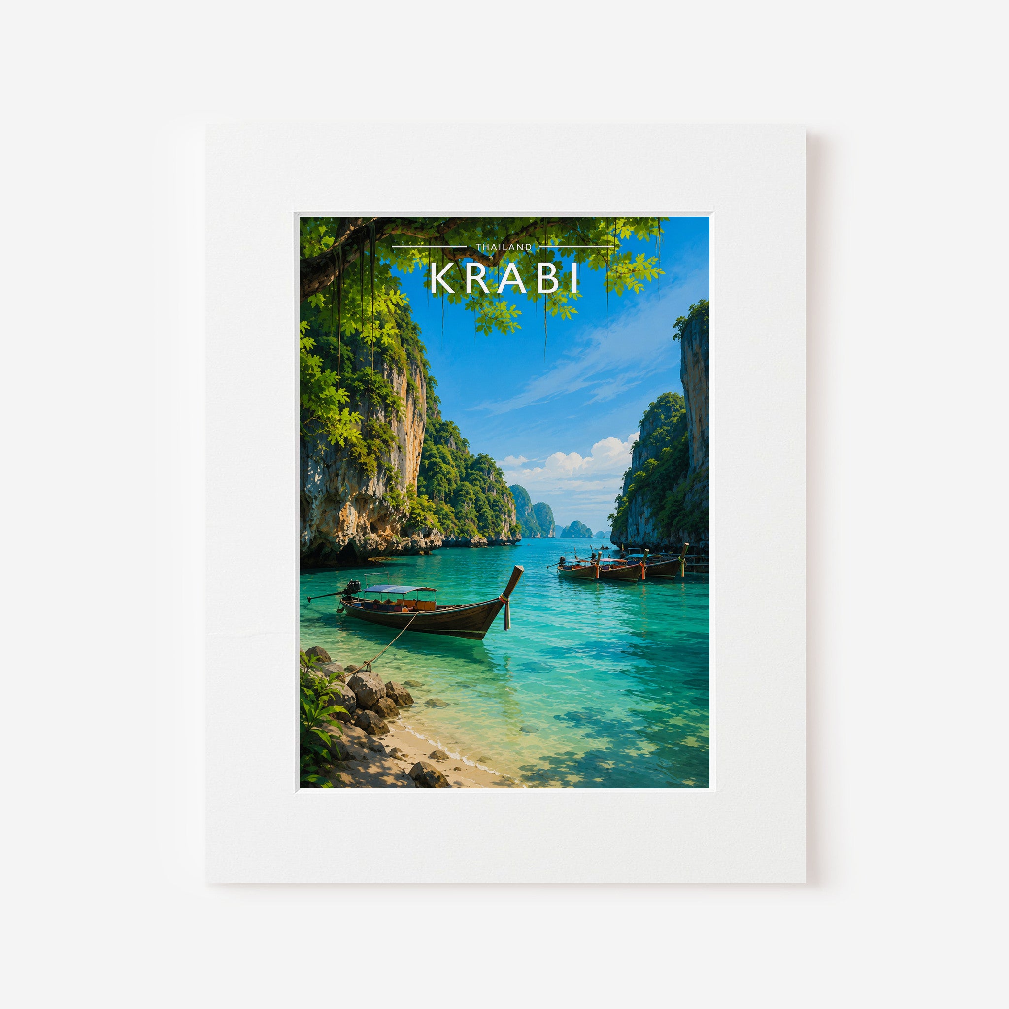 Krabi #2 Travel Poster in a white mount