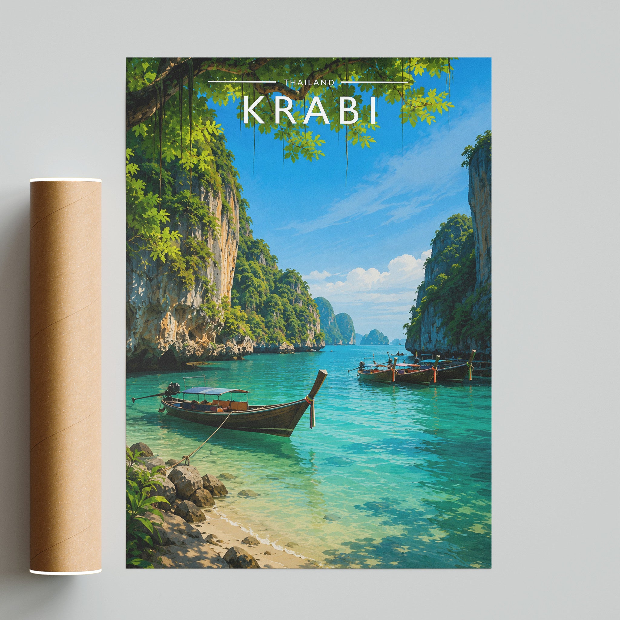 Krabi #2 Travel Poster - fine art print with shipping tube