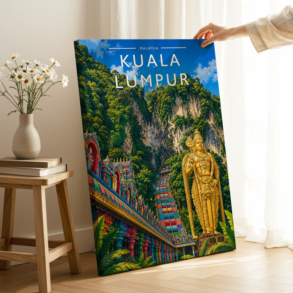 Kuala Lumpur Travel Poster as a gallery-wrapped canvas