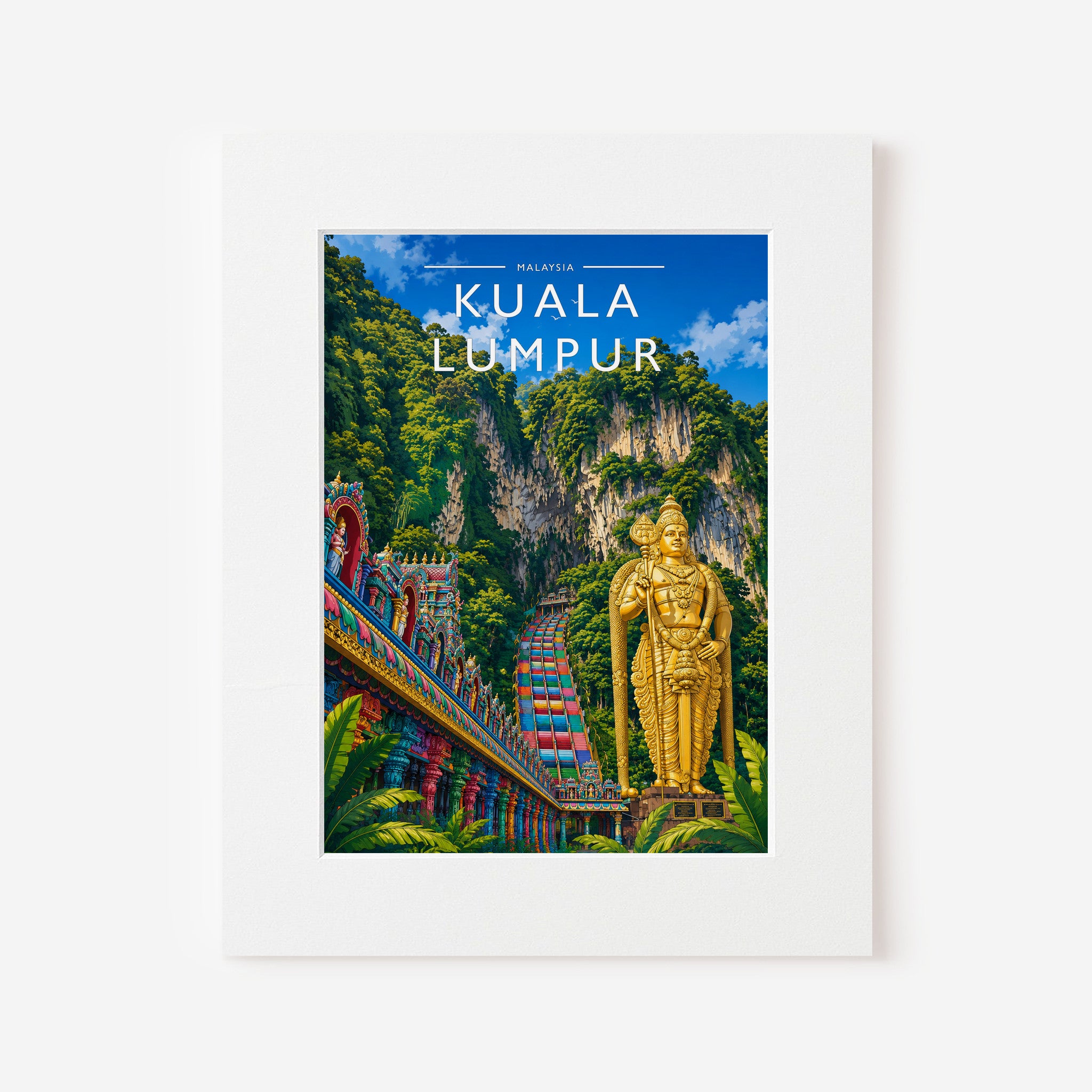 Kuala Lumpur Travel Poster in a white mount