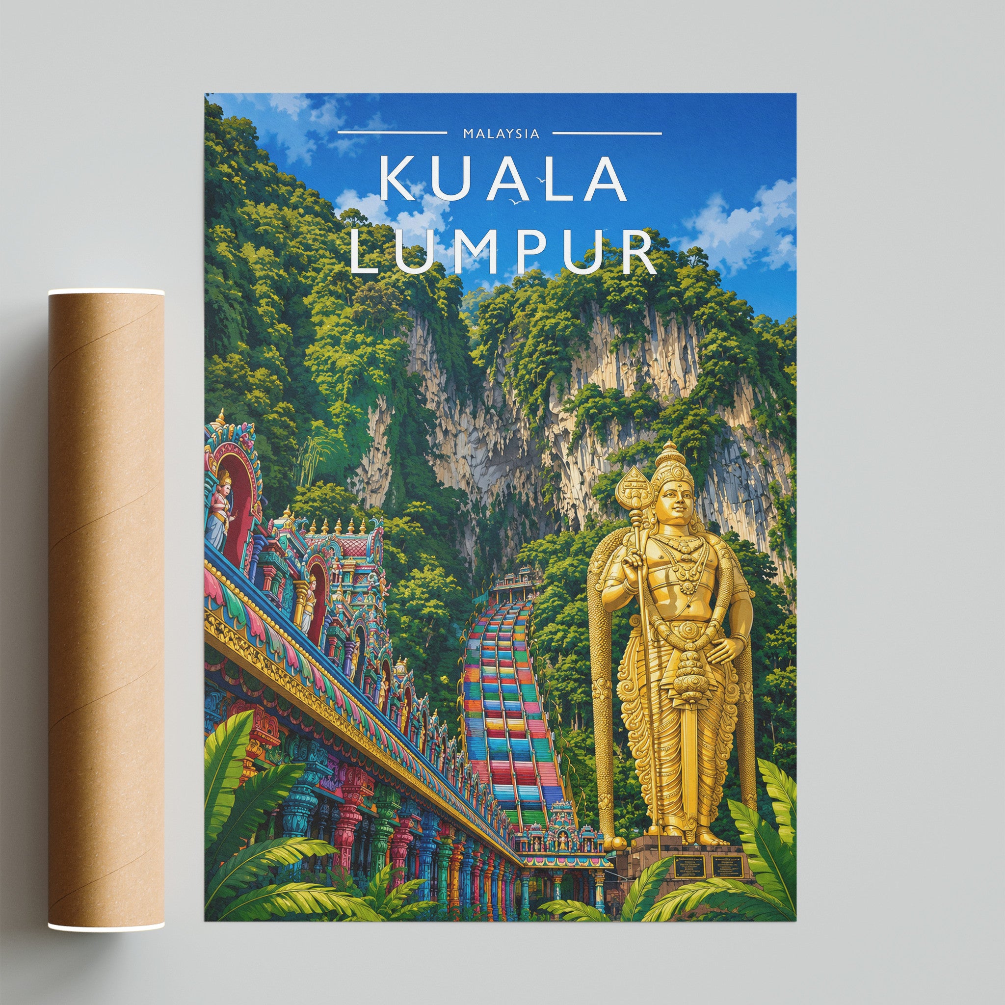 Kuala Lumpur Travel Poster - fine art print with shipping tube