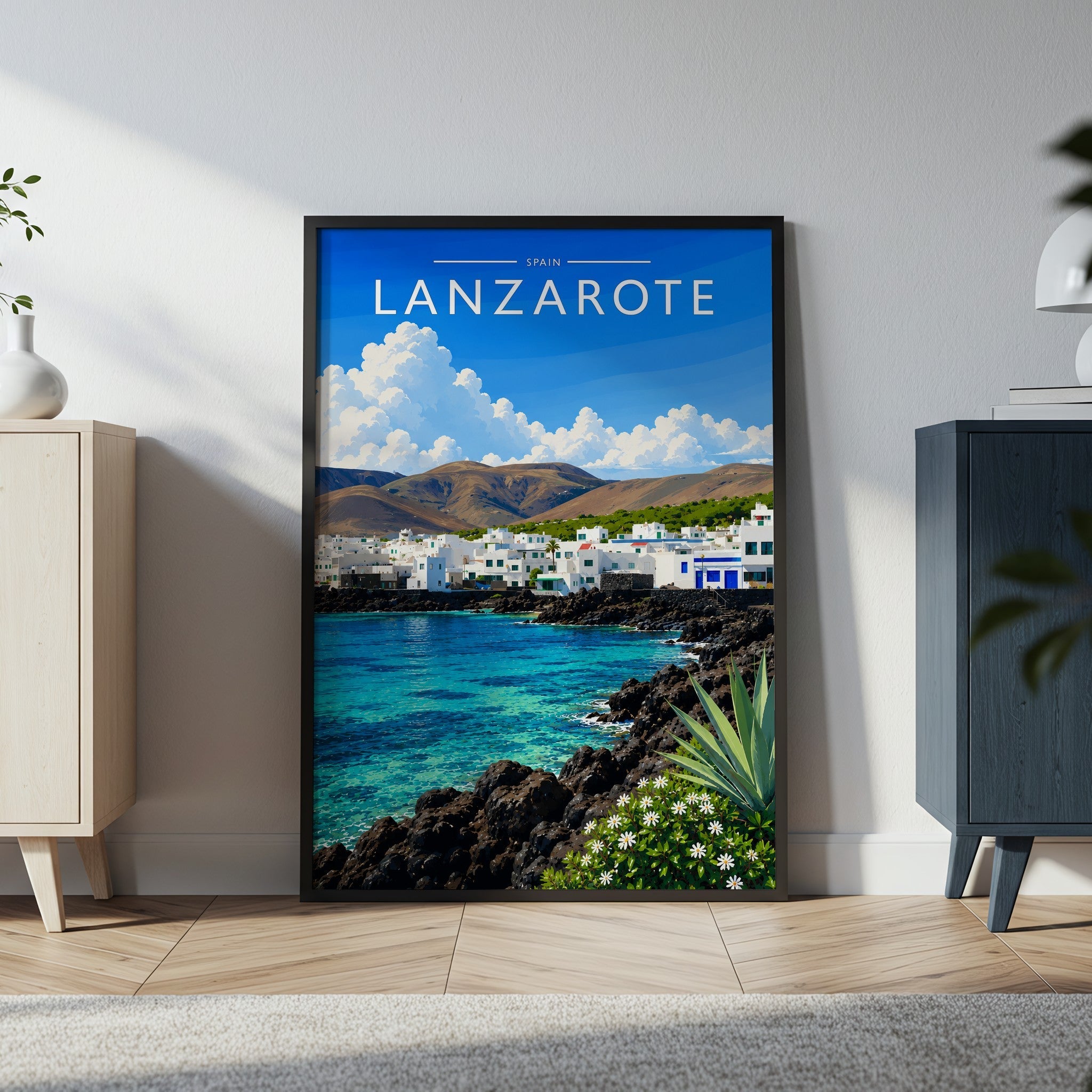 Lanzarote #3 Travel Poster in a black frame