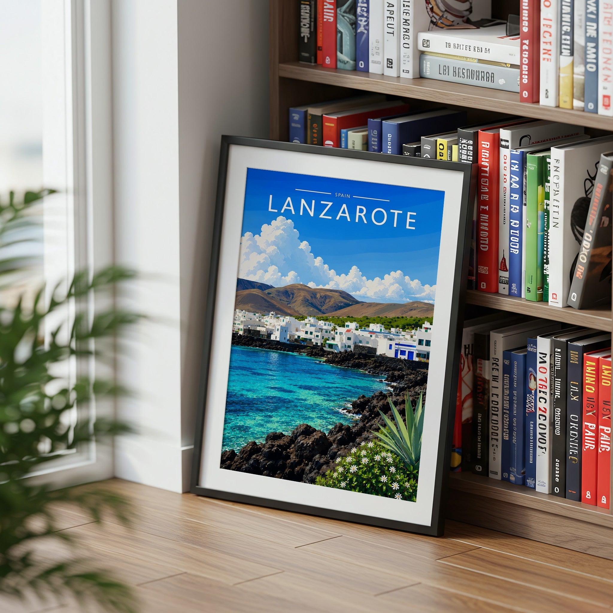 Lanzarote #3 Travel Poster mounted in a black frame