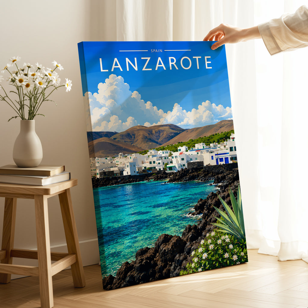 Lanzarote #3 Travel Poster as a gallery-wrapped canvas