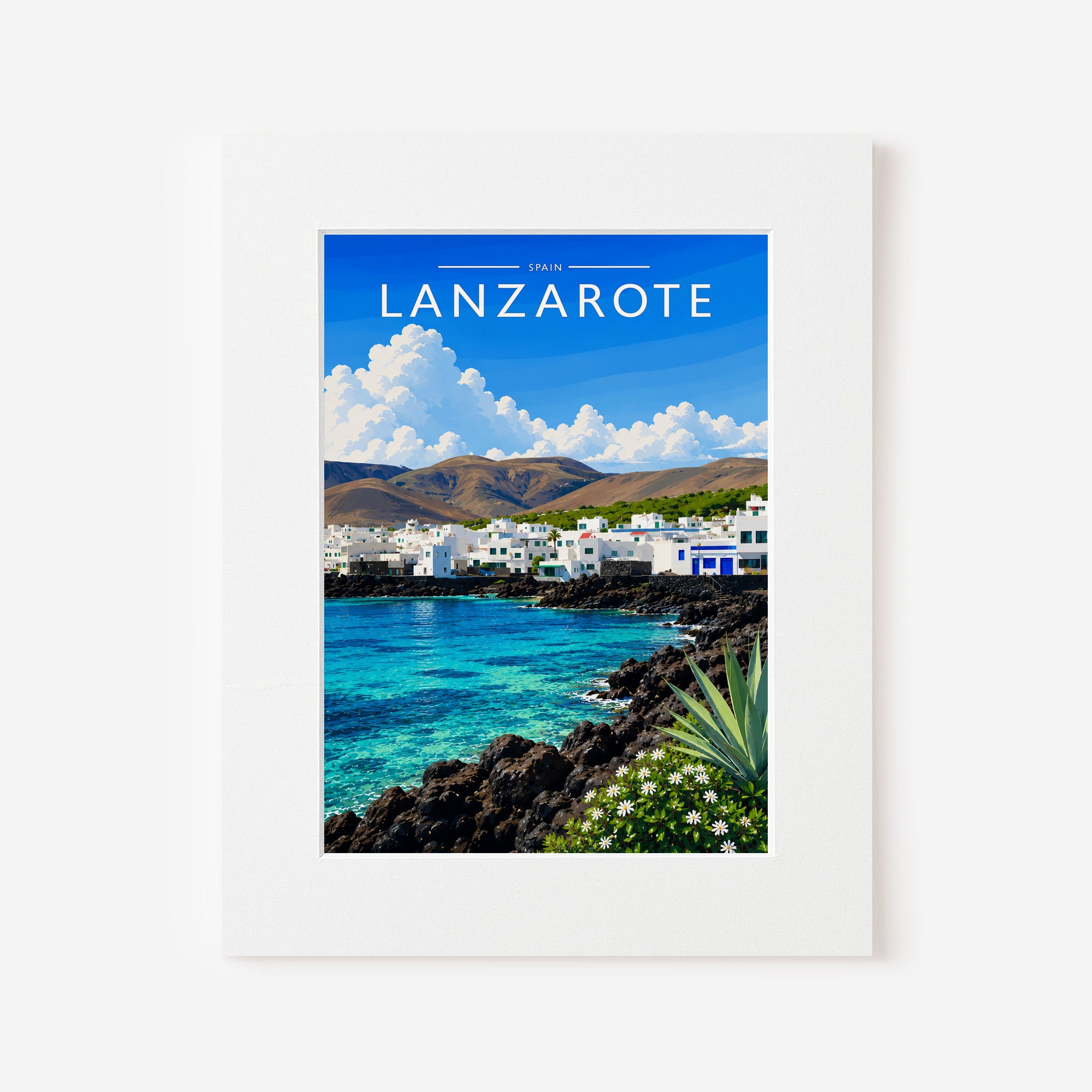 Lanzarote #3 Travel Poster in a white mount
