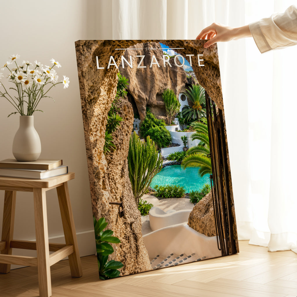 Lanzarote #4 Travel Poster as a gallery-wrapped canvas