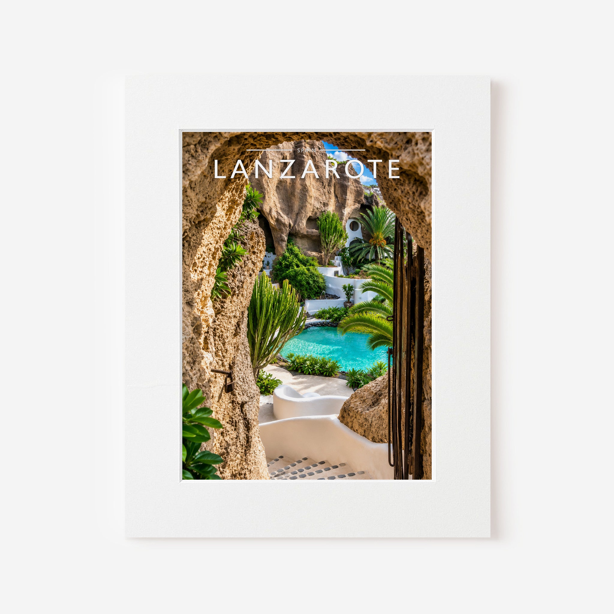 Lanzarote #4 Travel Poster in a white mount