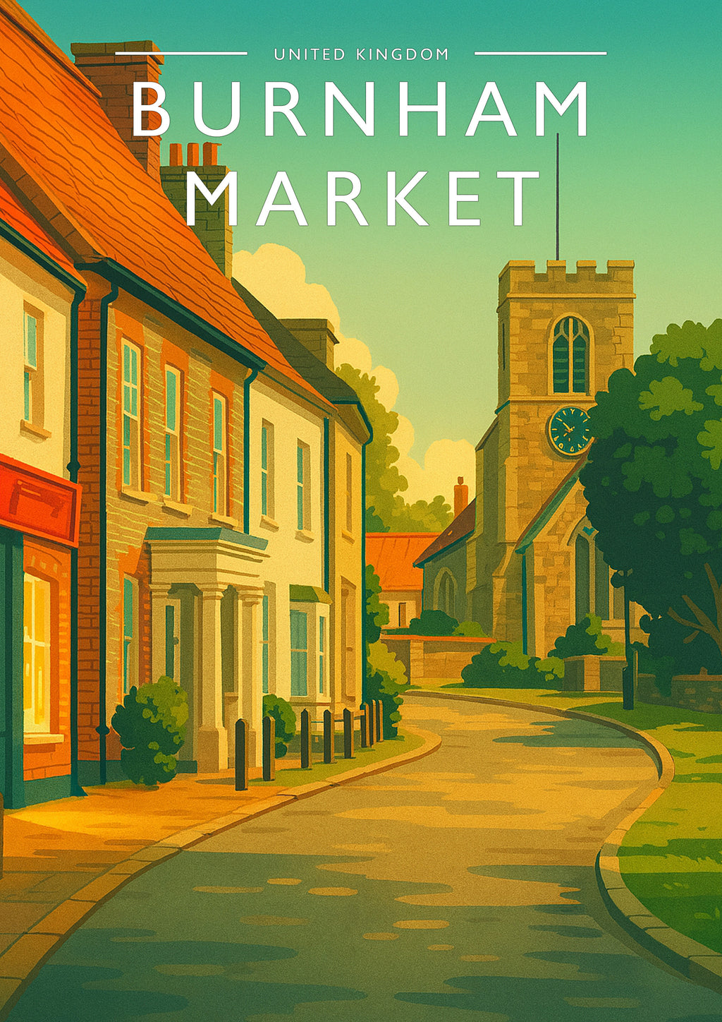 Burnham Market Travel Poster - A4 travel poster print