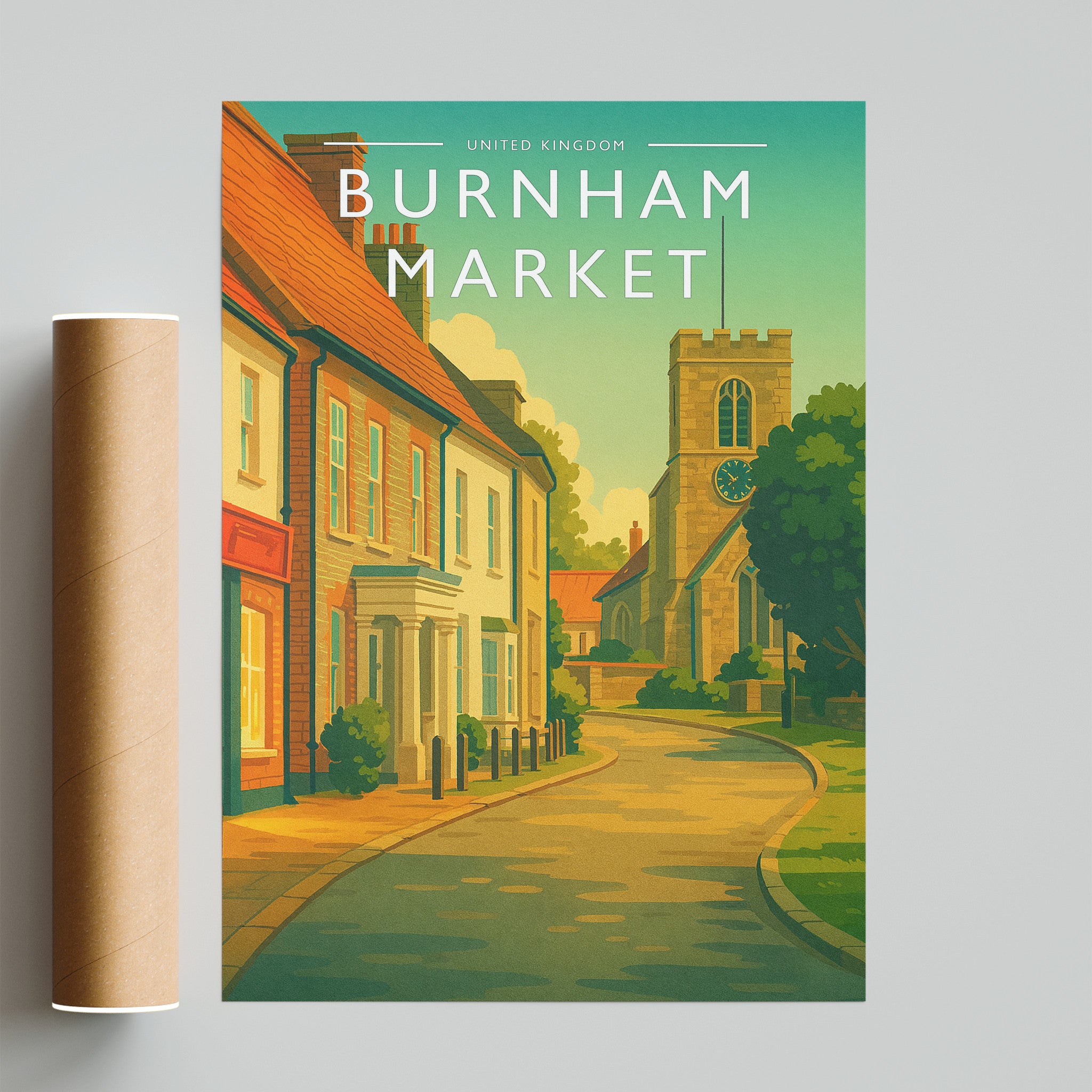 Burnham Market Travel Poster - fine art print with shipping tube