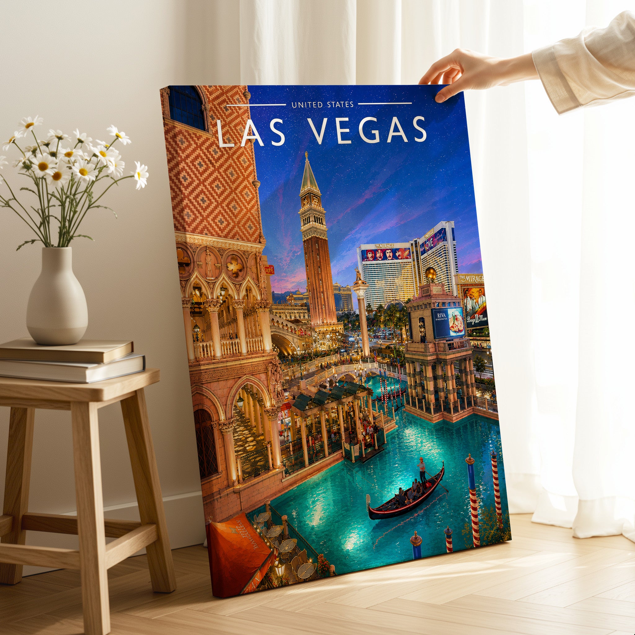 Las Vegas Travel Poster as a gallery-wrapped canvas