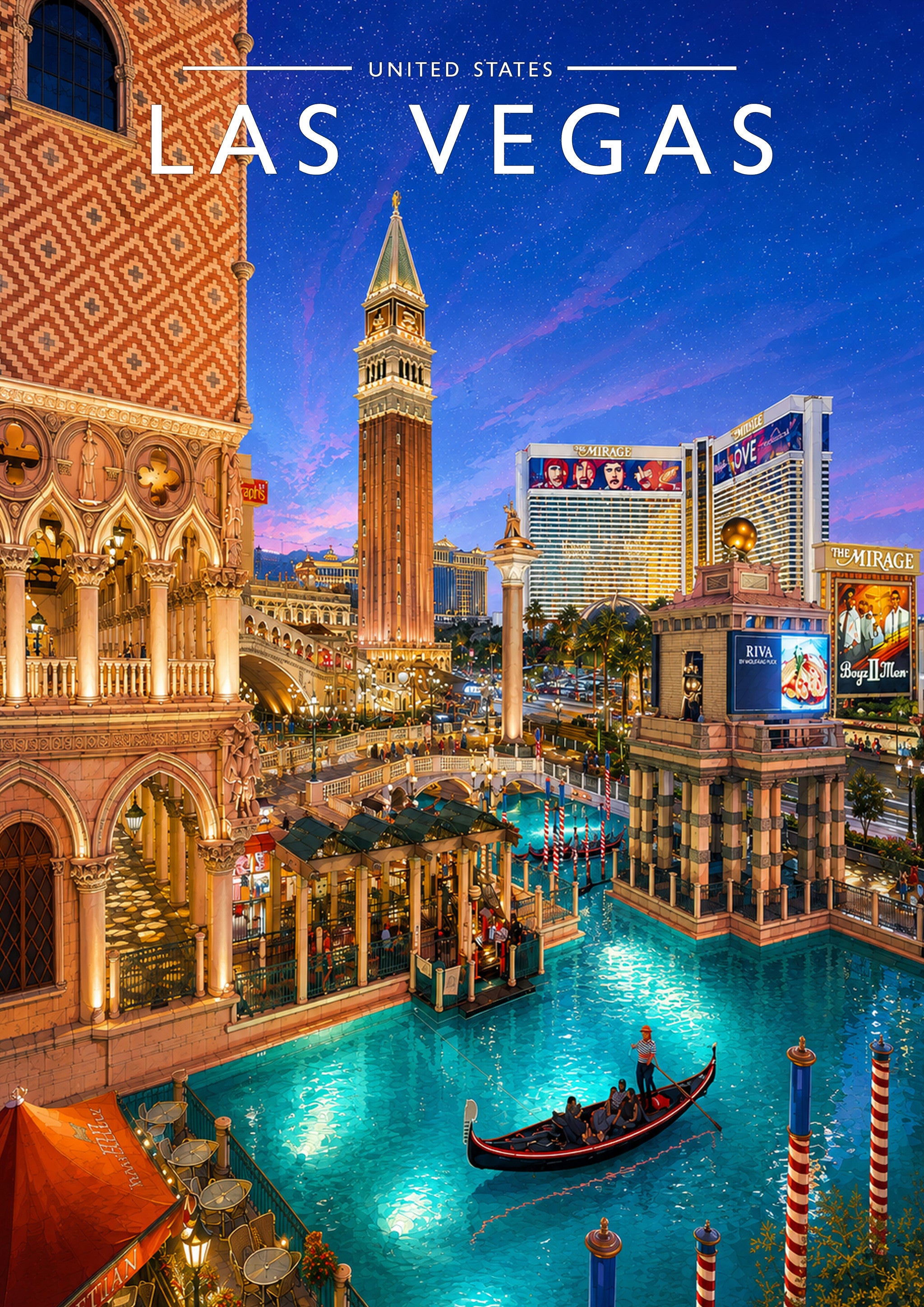 Las Vegas Travel Poster - A4 travel poster print