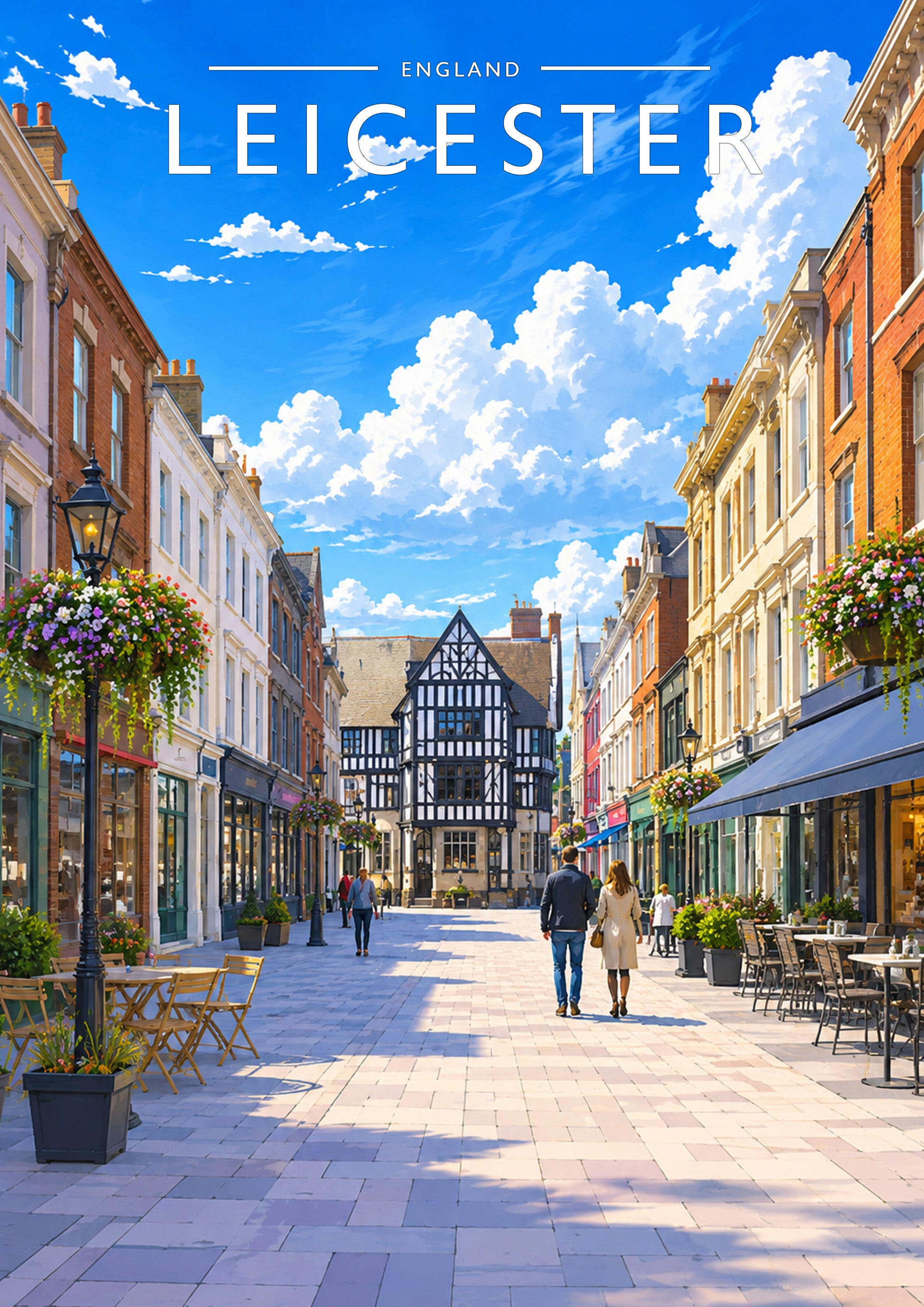 Leicester #2 Travel Poster - A4 travel poster print