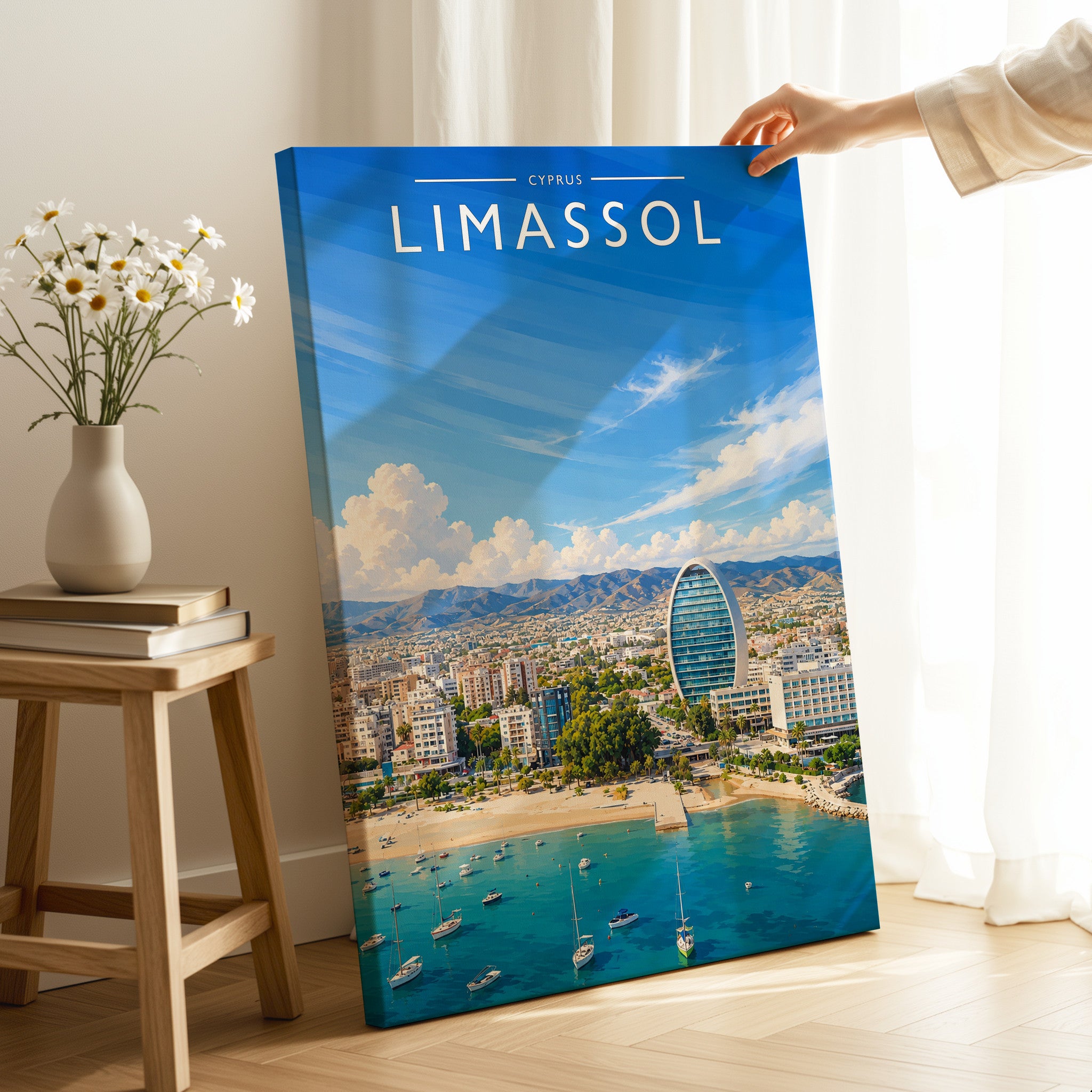 Limassol Travel Poster as a gallery-wrapped canvas