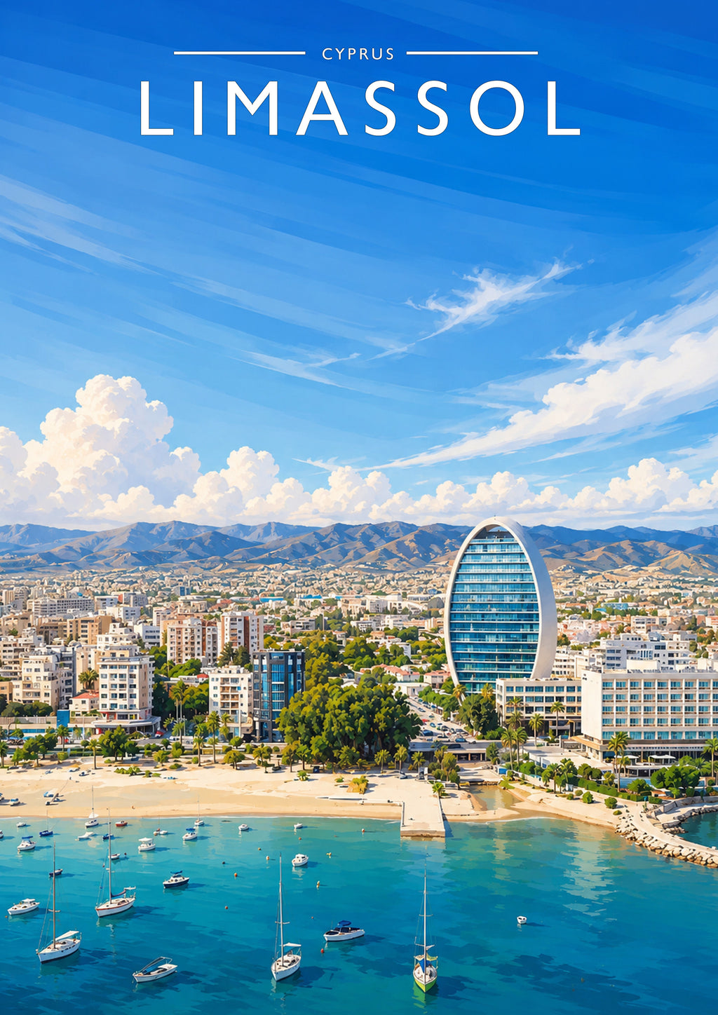 Limassol Travel Poster - A4 travel poster print