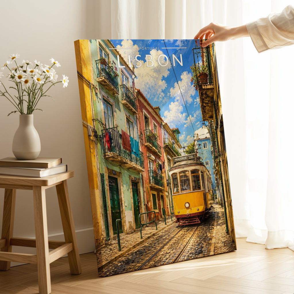 Lisbon #2 Travel Poster as a gallery-wrapped canvas