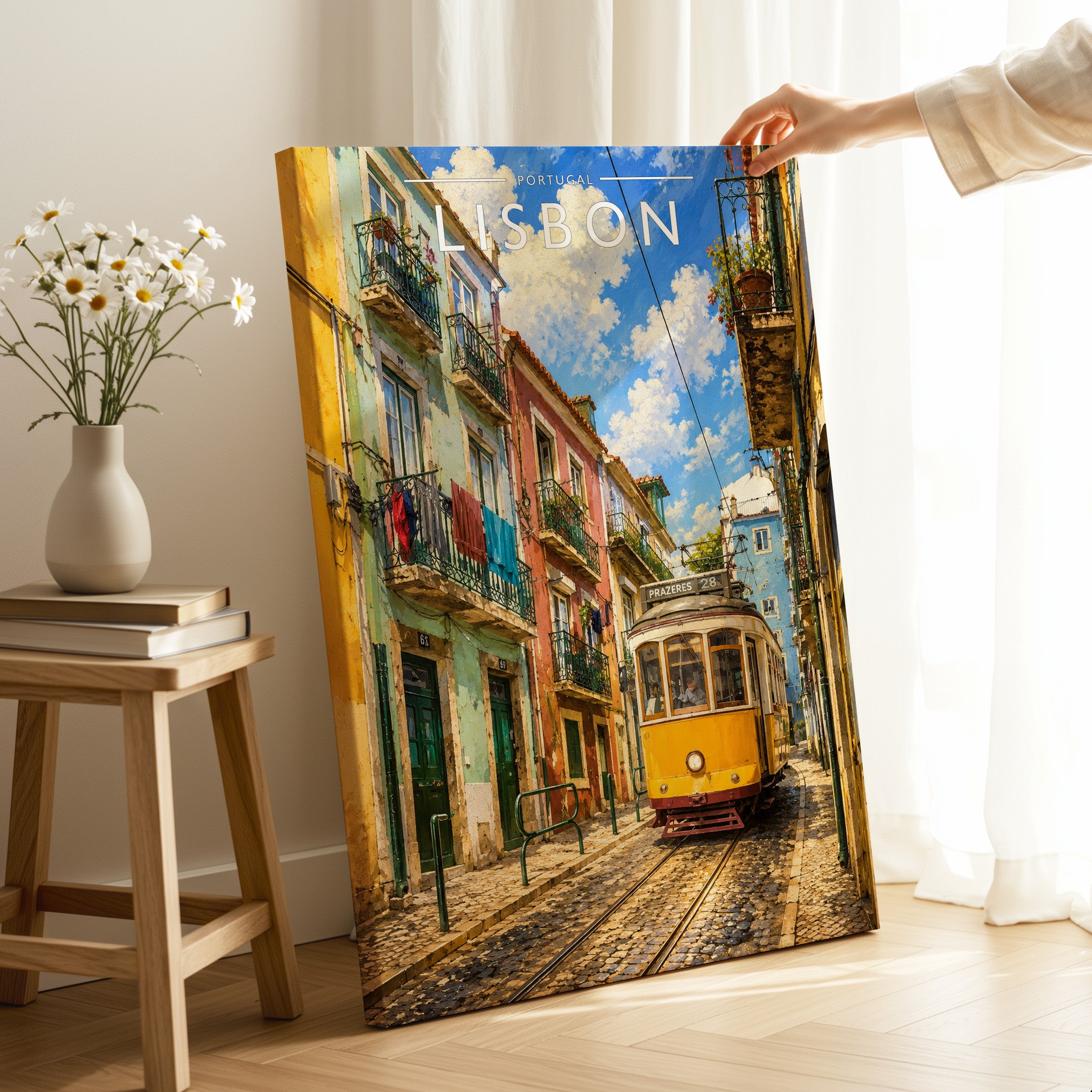 Lisbon #2 Travel Poster as a gallery-wrapped canvas