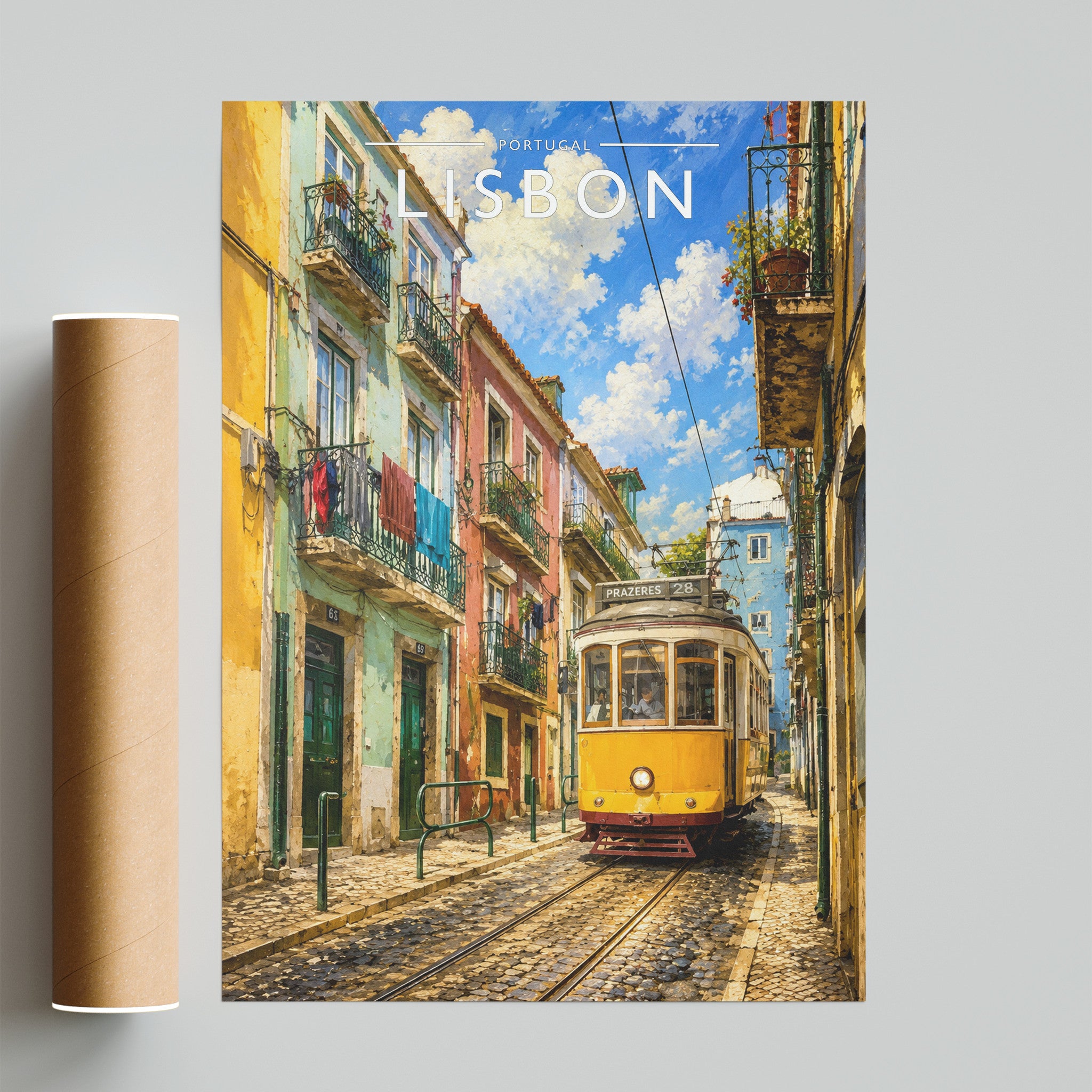 Lisbon #2 Travel Poster - fine art print with shipping tube