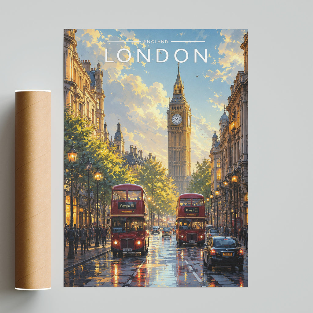 London #9 Travel Poster - fine art print with shipping tube