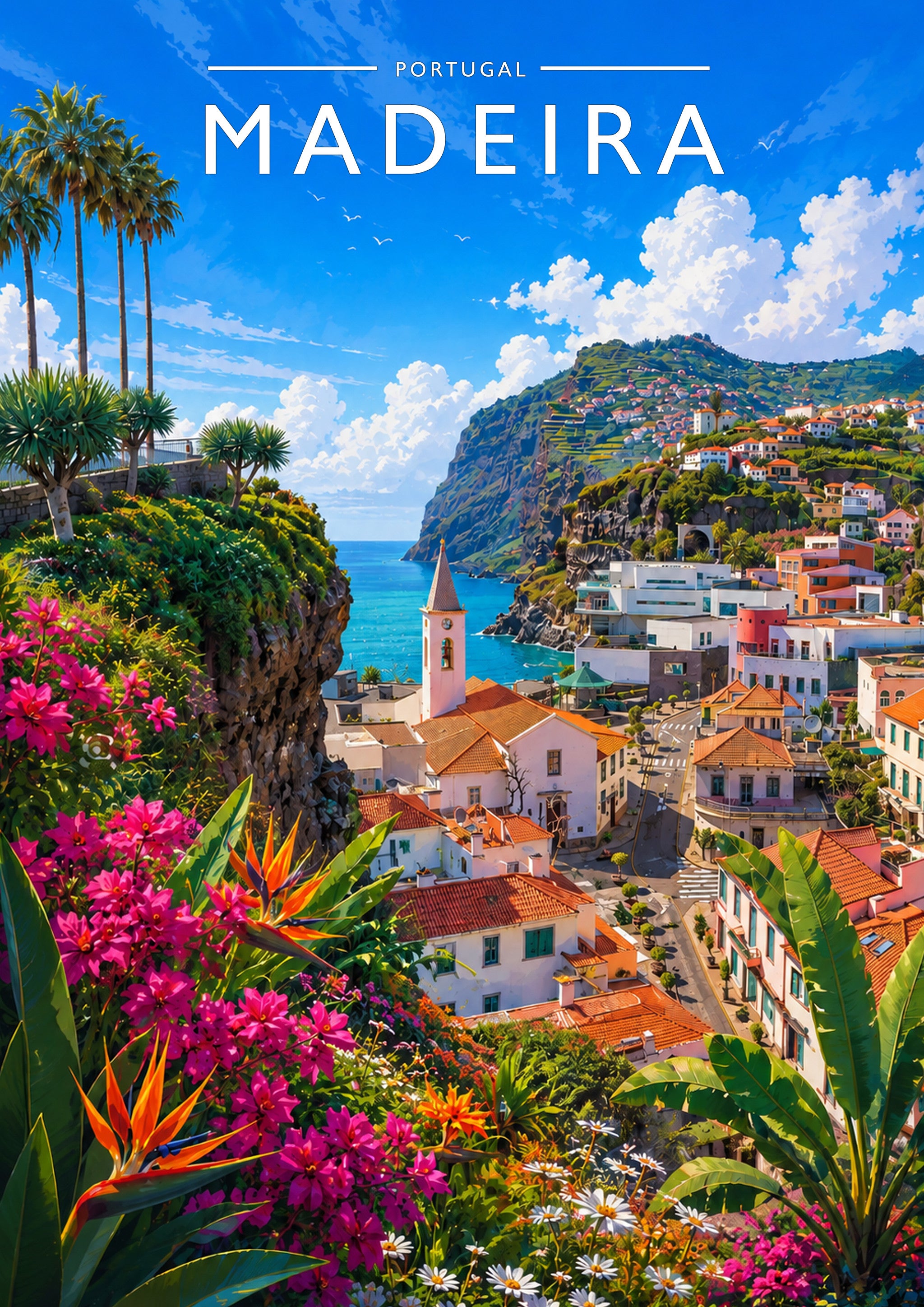Madeira Travel Poster - A4 travel poster print
