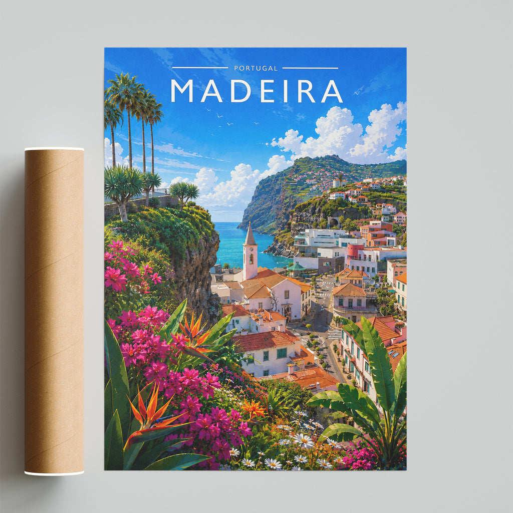 Madeira Travel Poster - fine art print with shipping tube