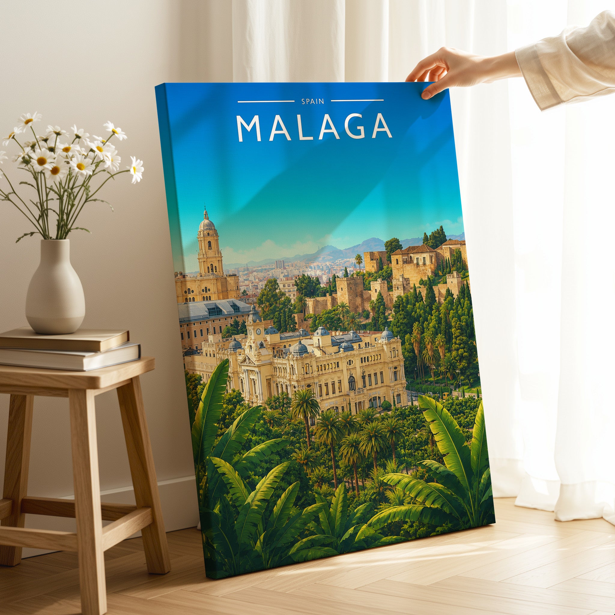 Malaga #3 Travel Poster as a gallery-wrapped canvas