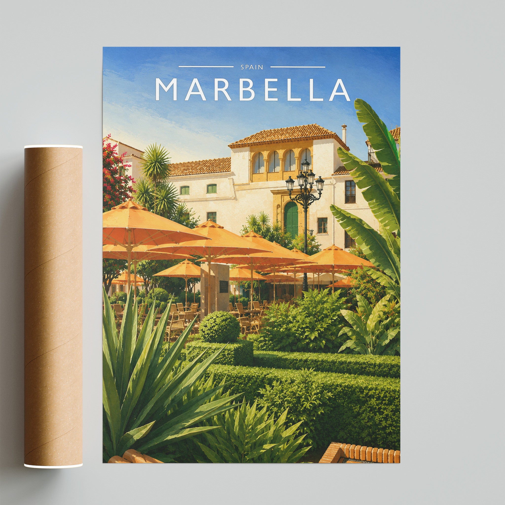 Marbella #3 Travel Poster - fine art print with shipping tube