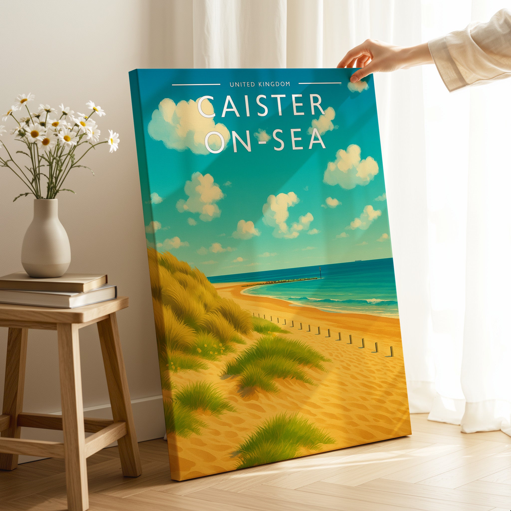 Caister-on-Sea Travel Poster as a gallery-wrapped canvas