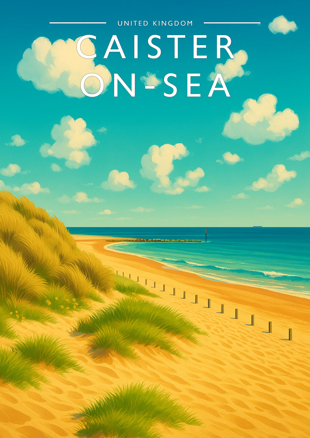 Caister-on-Sea Travel Poster - A4 travel poster print
