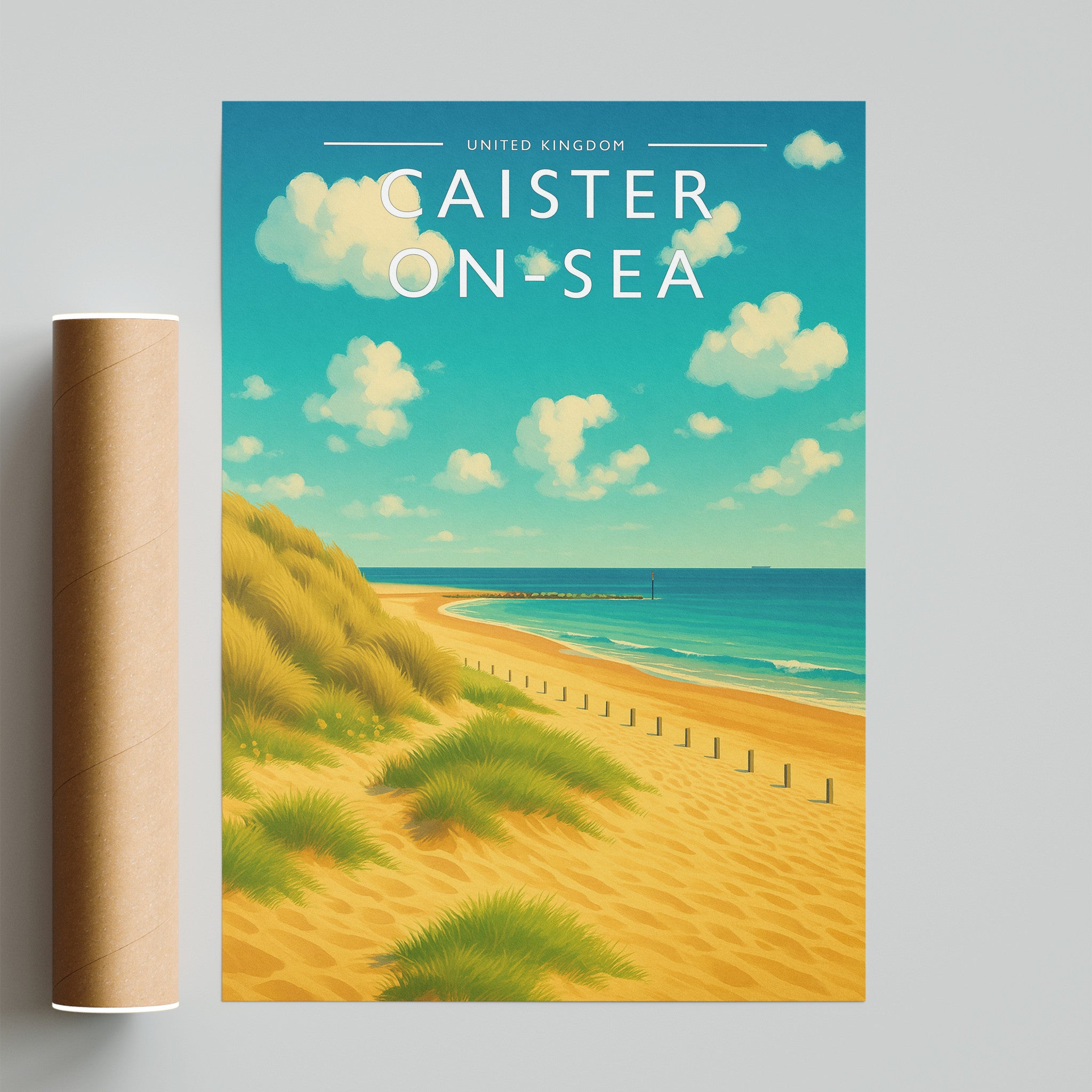 Caister-on-Sea Travel Poster - fine art print with shipping tube