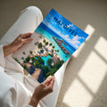 Maldives Travel Poster - A4 print held in hand