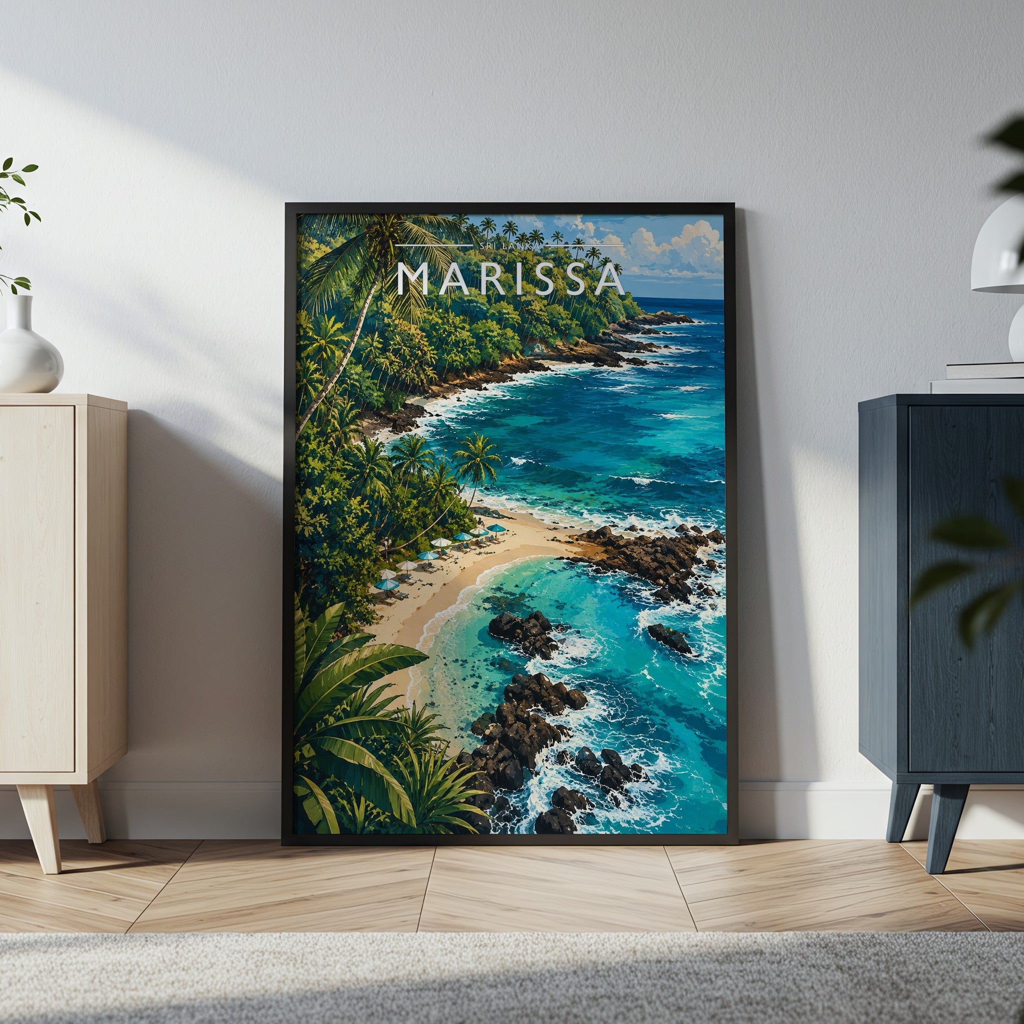 Marissa Travel Poster in a black frame