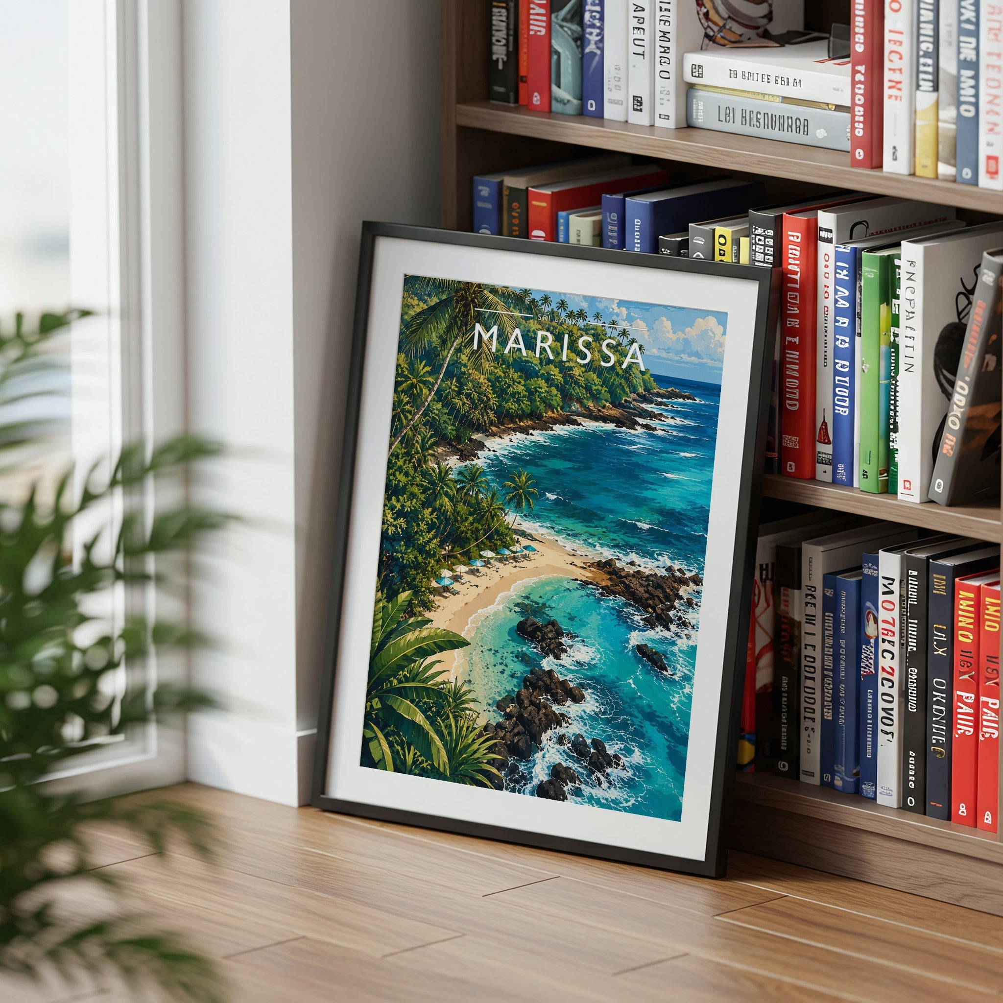 Marissa Travel Poster mounted in a black frame