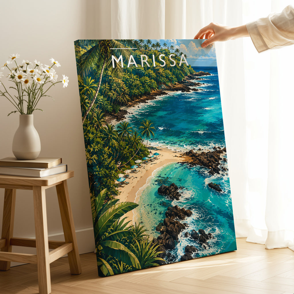 Marissa Travel Poster as a gallery-wrapped canvas