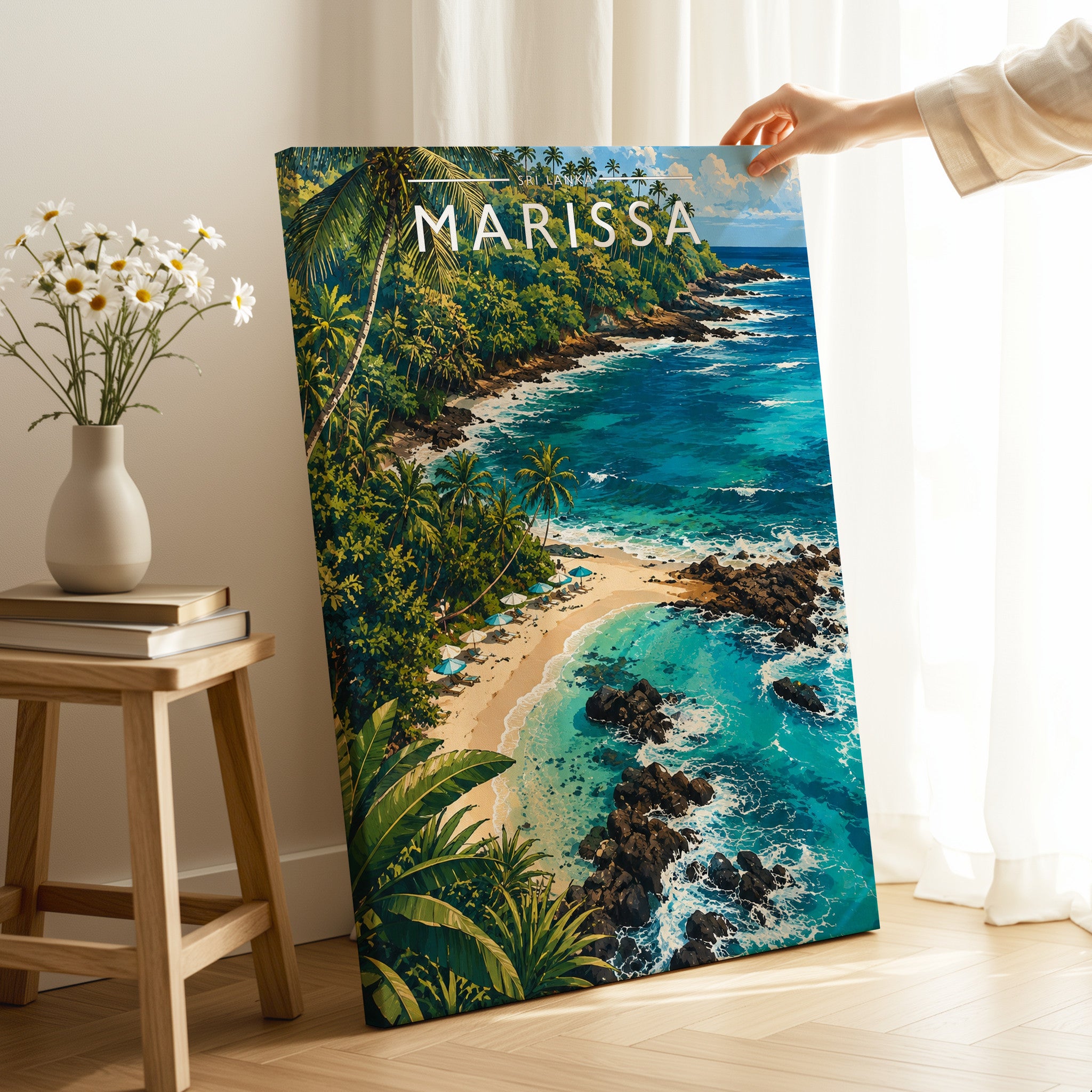 Marissa Travel Poster as a gallery-wrapped canvas