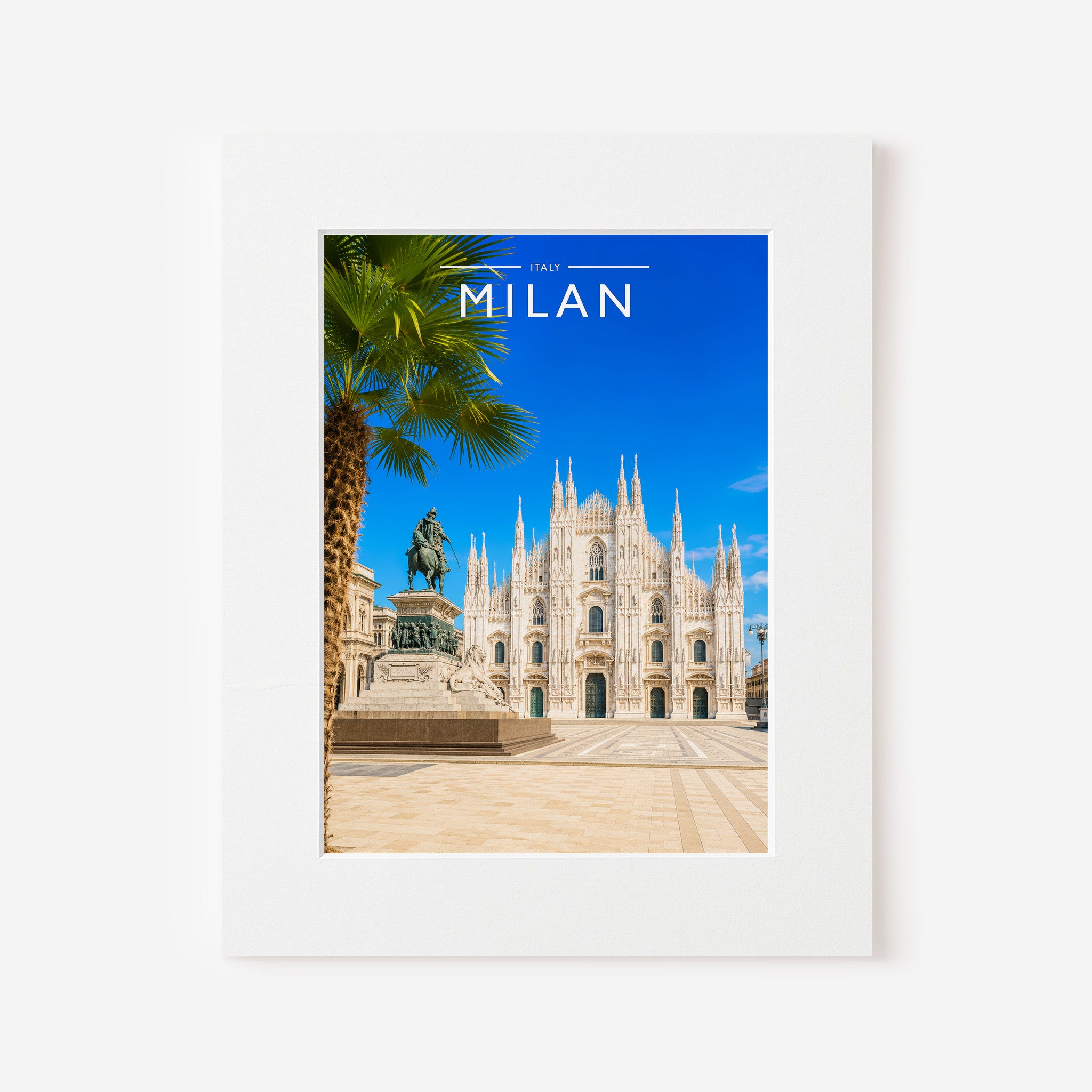 Milan Travel Poster in a white mount