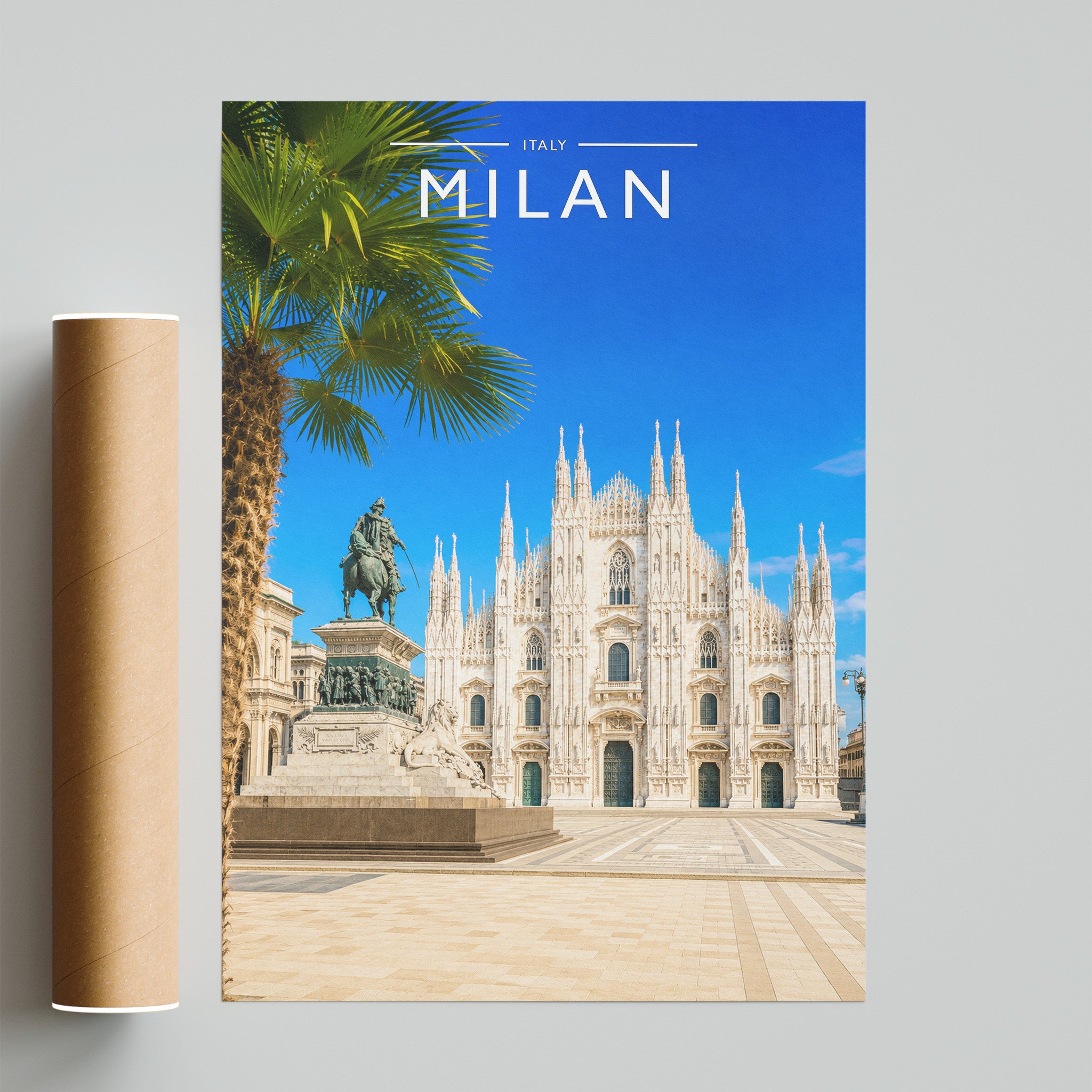 Milan Travel Poster - fine art print with shipping tube